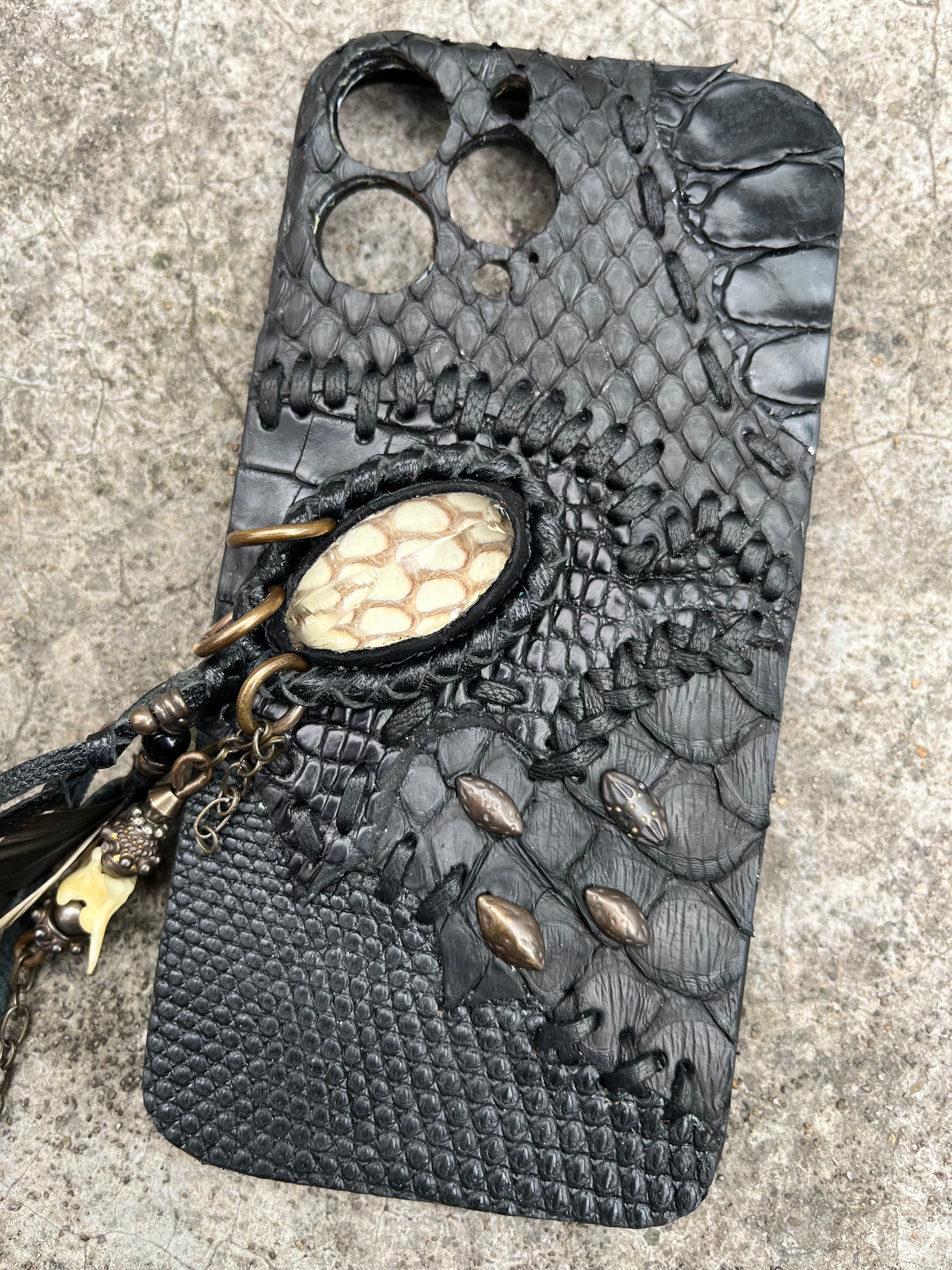 Black Snake Patchwork Phone Case