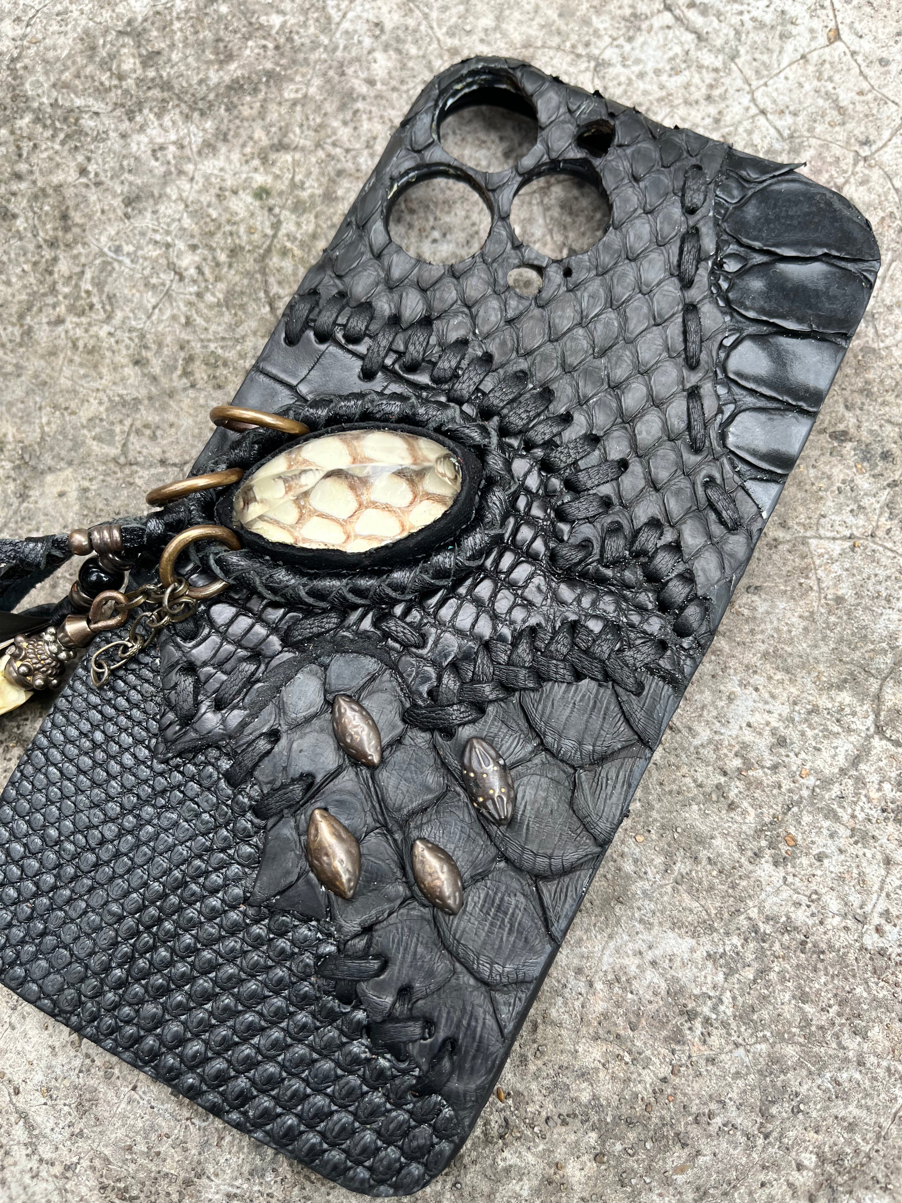Black Snake Patchwork Phone Case