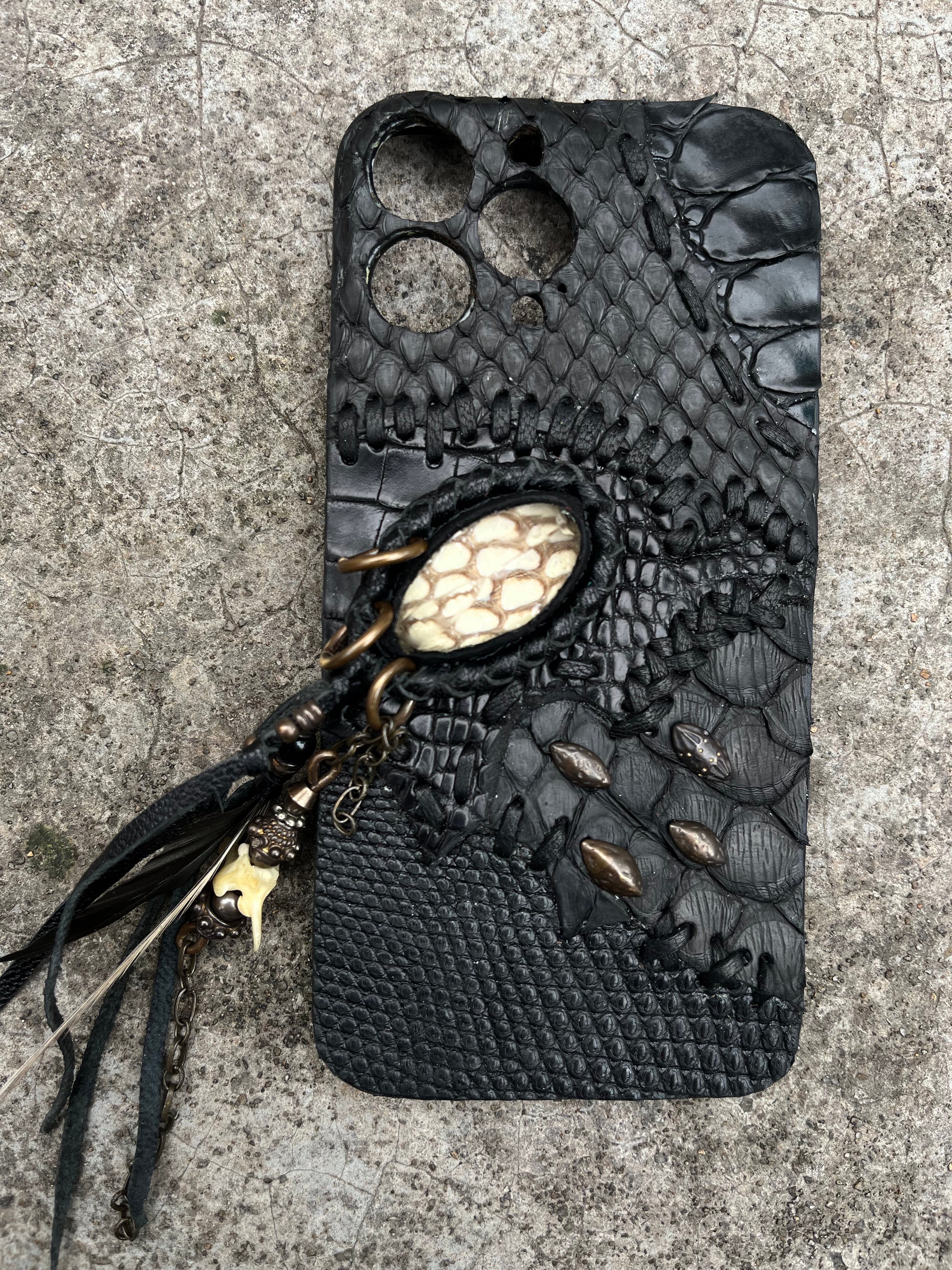 Black Snake Patchwork Phone Case