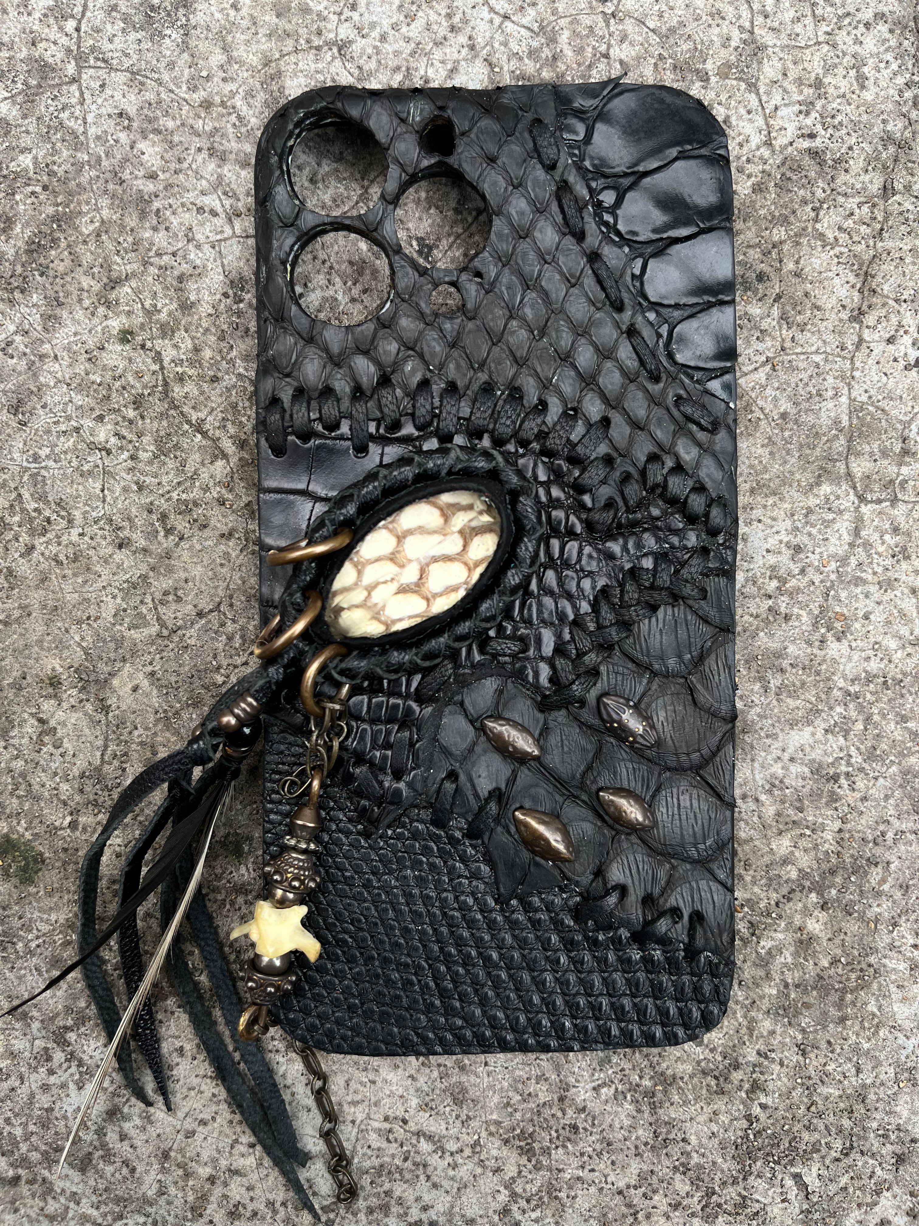 Black Snake Patchwork Phone Case