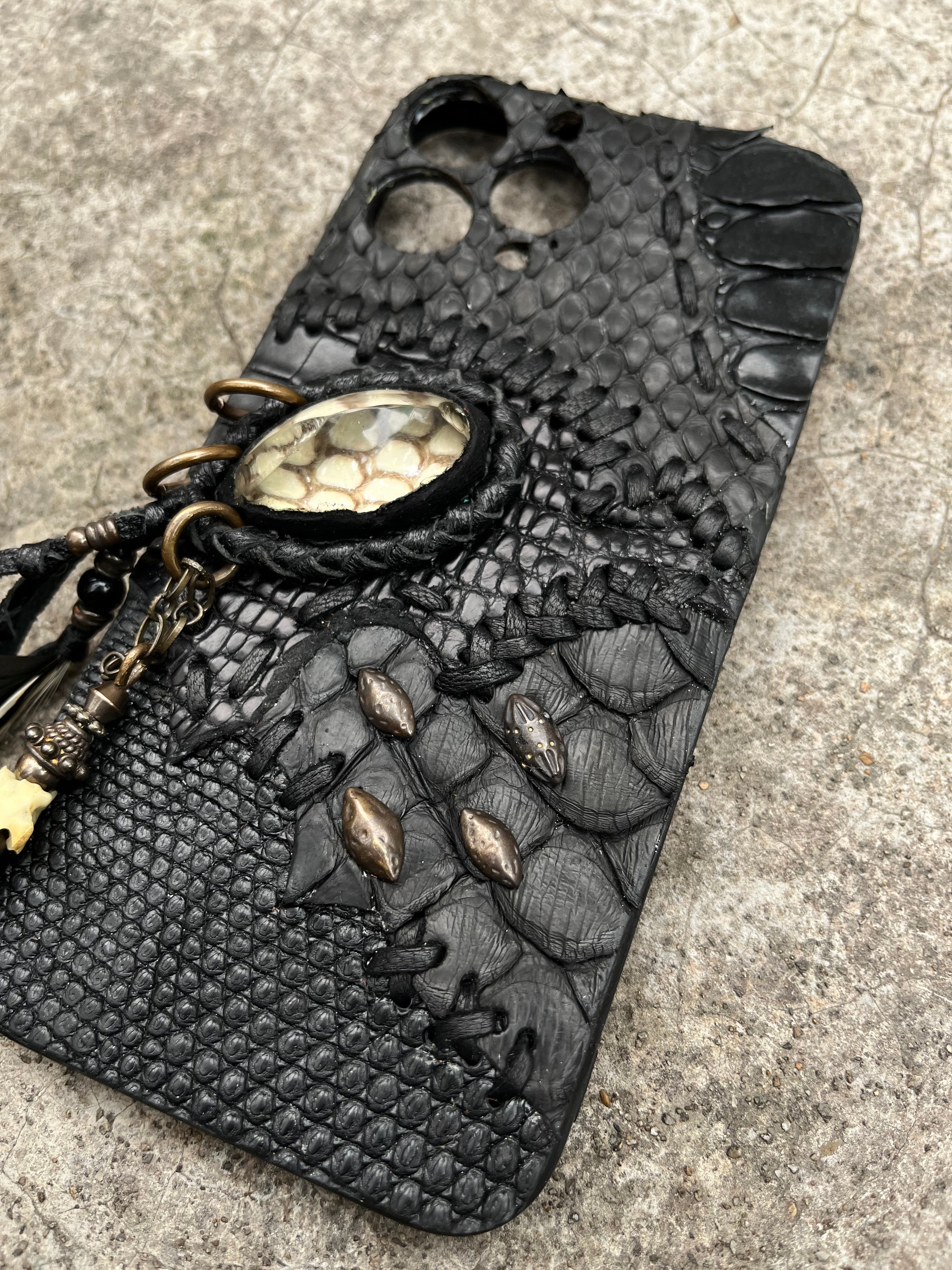 Black Snake Patchwork Phone Case