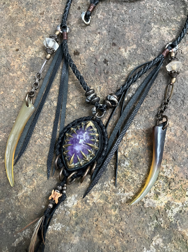 Amethyst & Snake Bone Necklace [1of1]