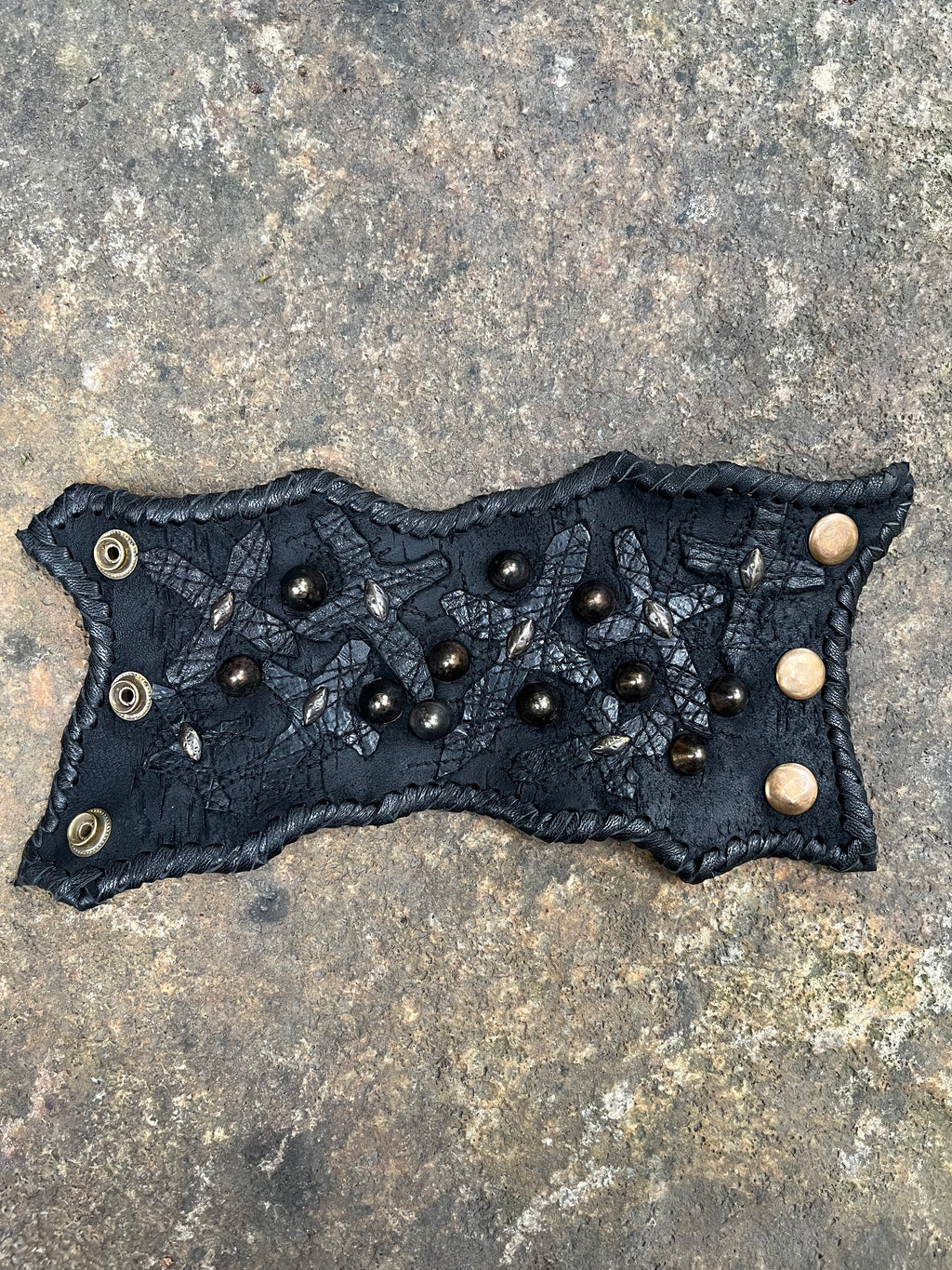 Cross Patchwork Leather Bracelet