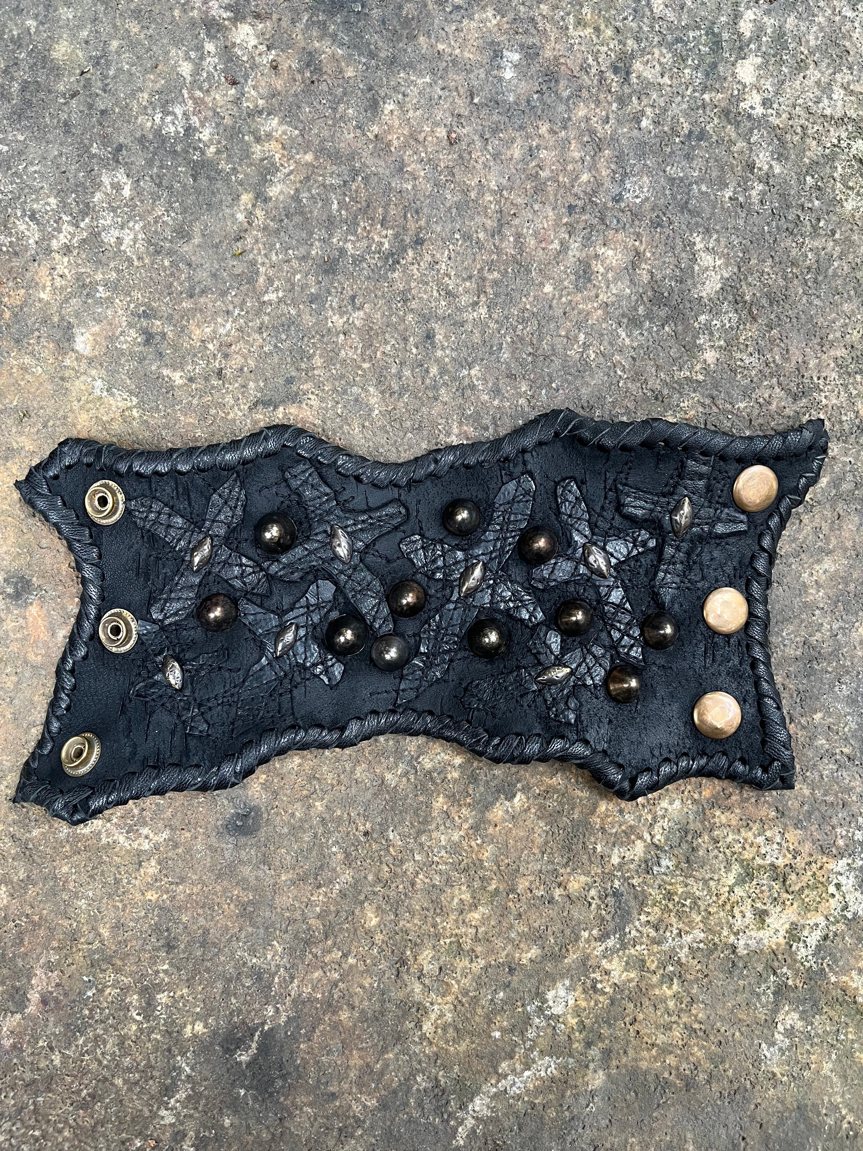 Cross Patchwork Leather Bracelet