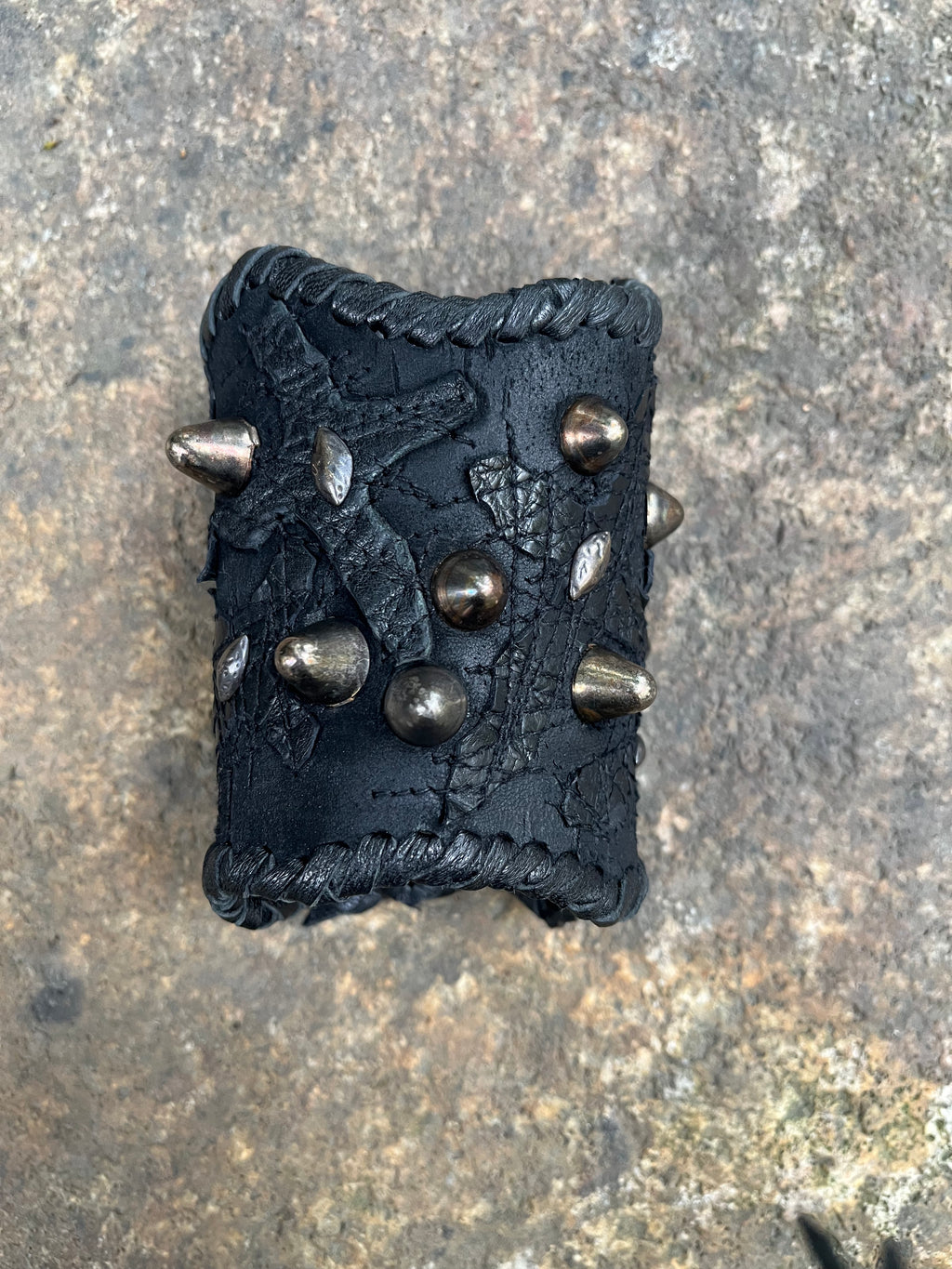 Cross Patchwork Leather Bracelet