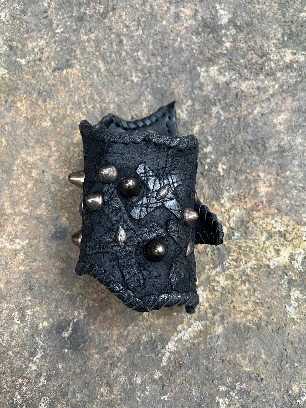Cross Patchwork Leather Bracelet