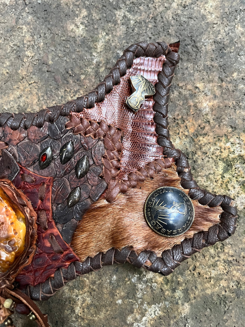 Primitive Amber Patchwork Bracelet