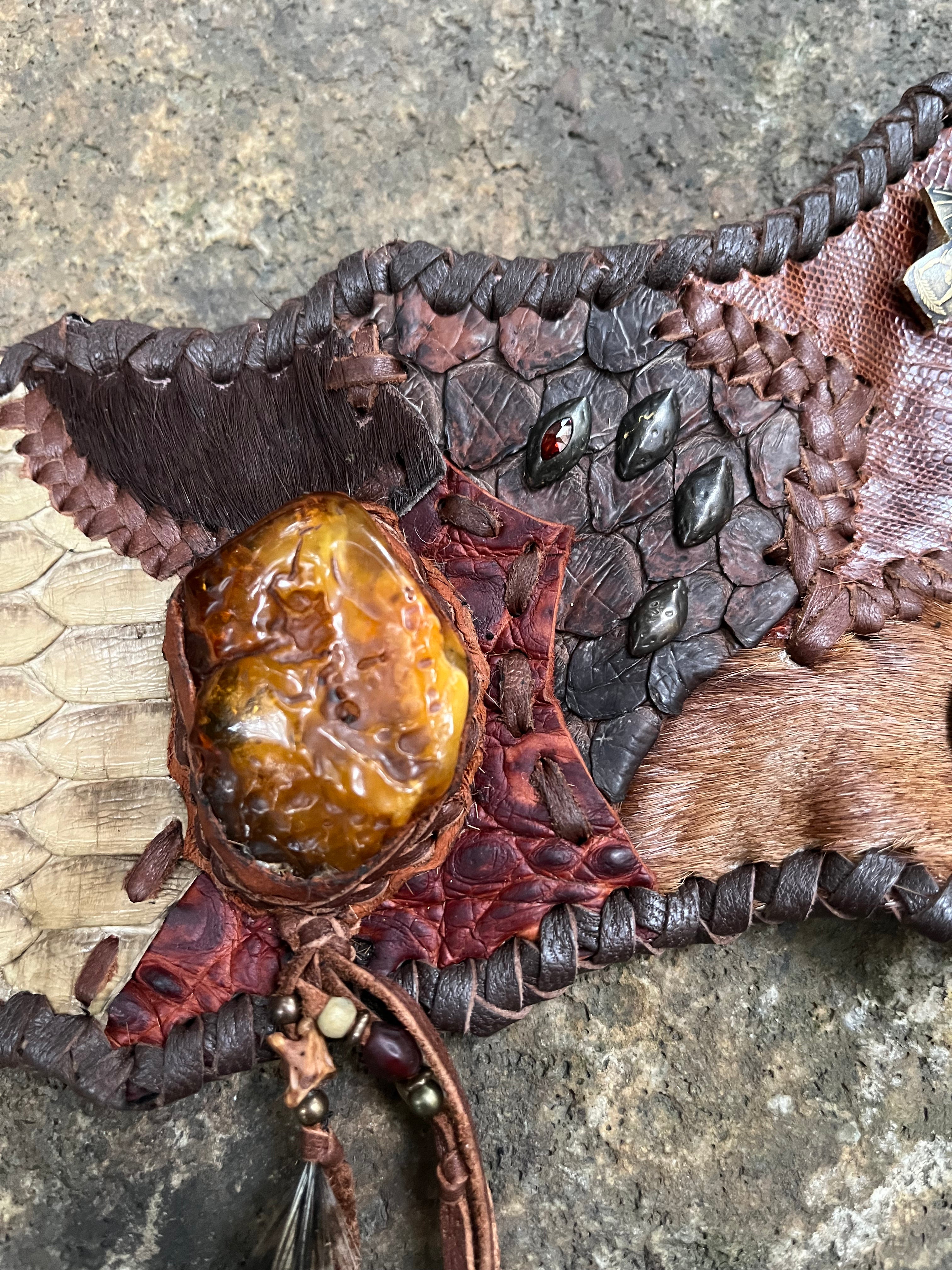 Primitive Amber Patchwork Bracelet