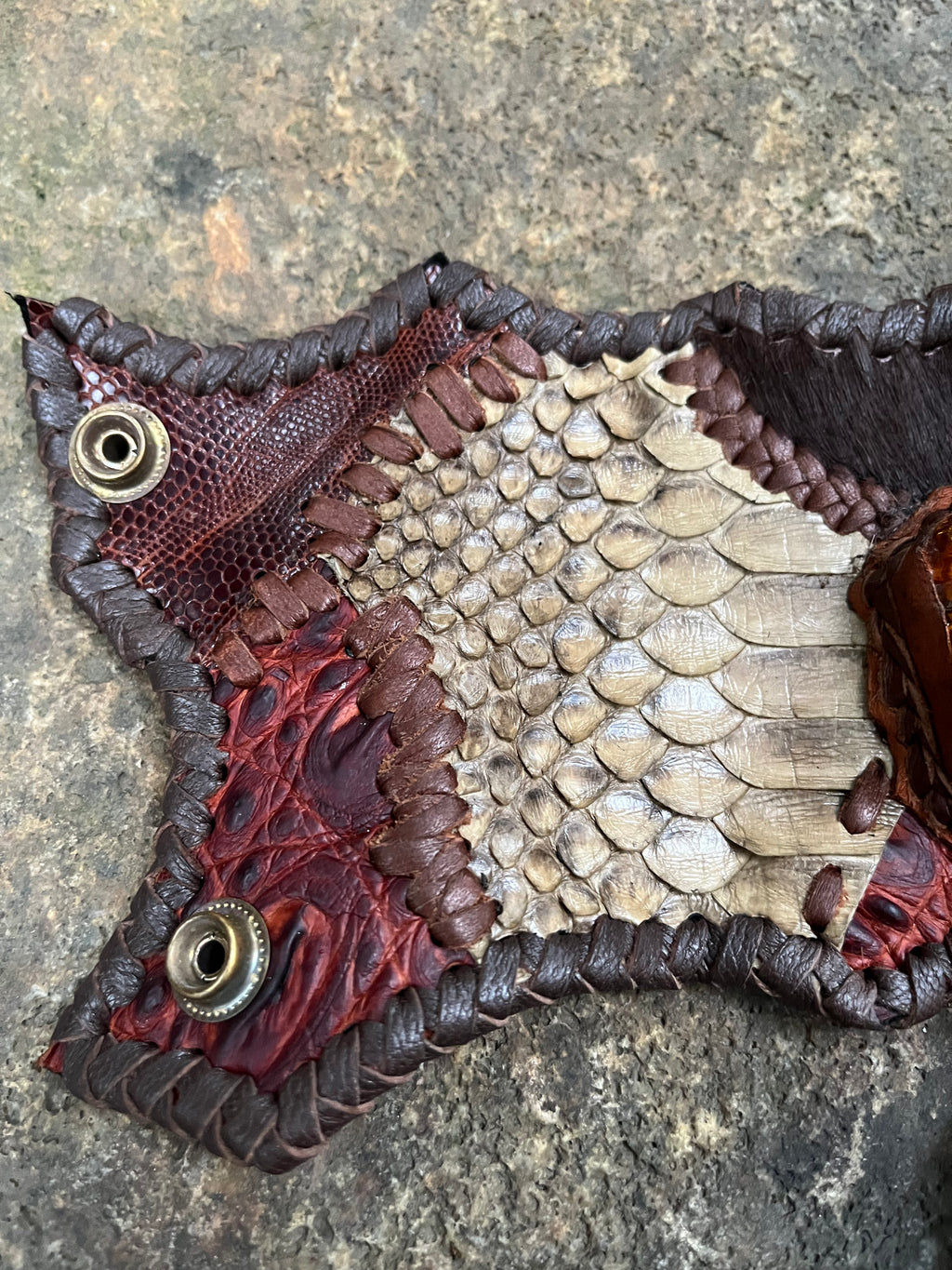 Primitive Amber Patchwork Bracelet