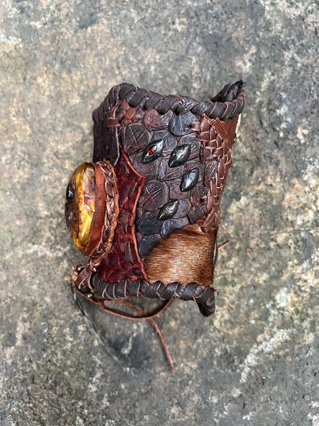 Primitive Amber Patchwork Bracelet