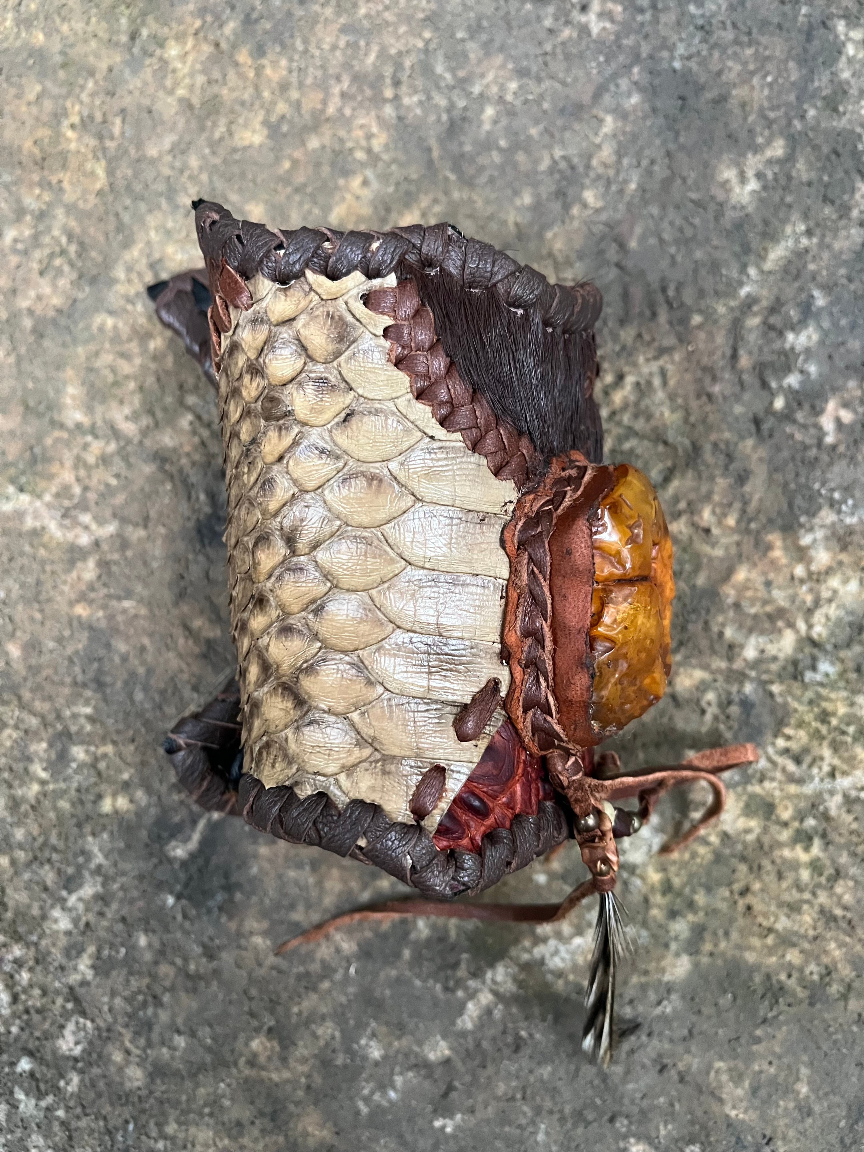 Primitive Amber Patchwork Bracelet