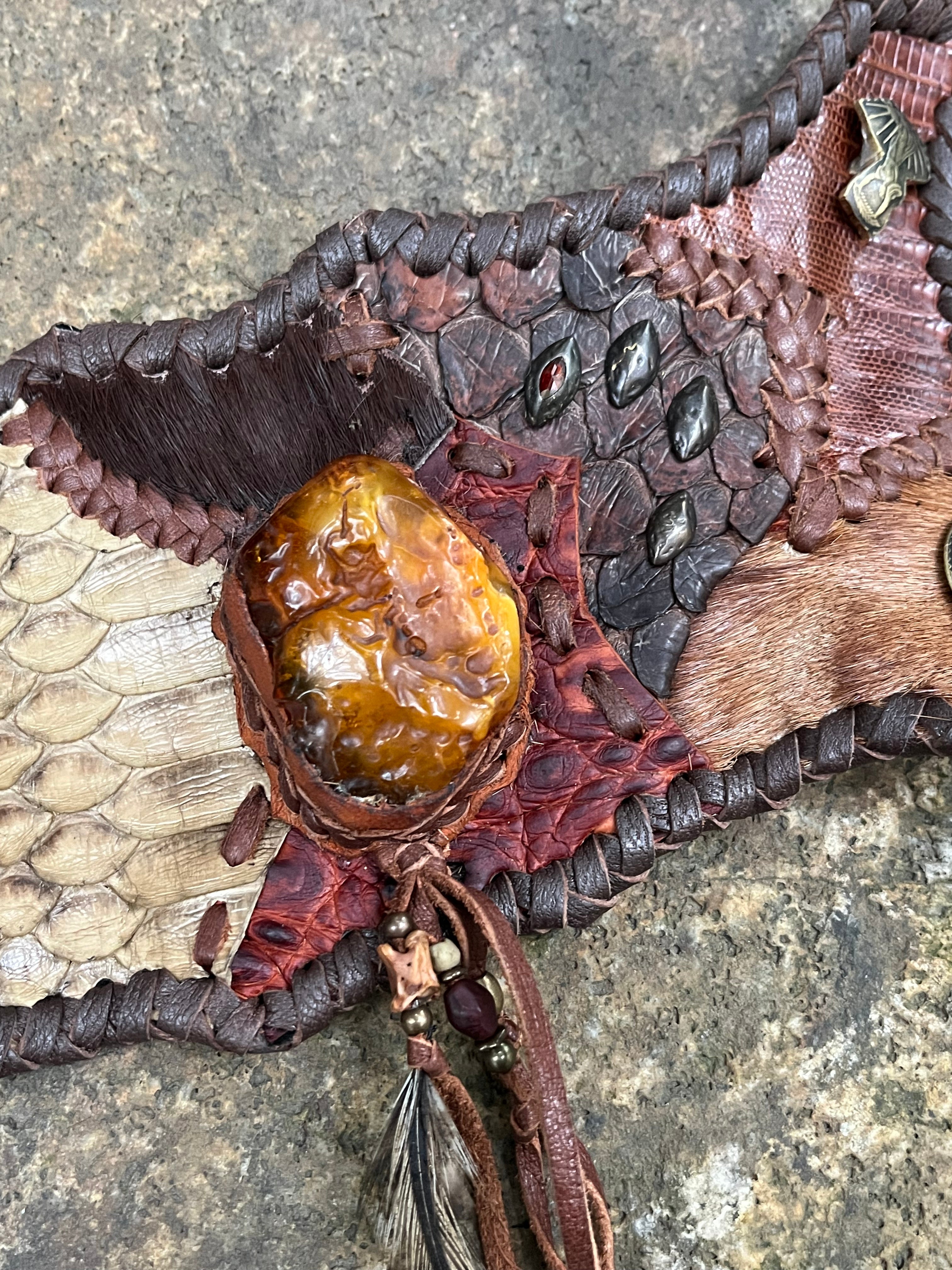 Primitive Amber Patchwork Bracelet
