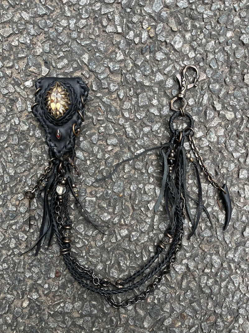 Smoky Quartz & Metal Claw inlays Wallet Chain[1-of-1]