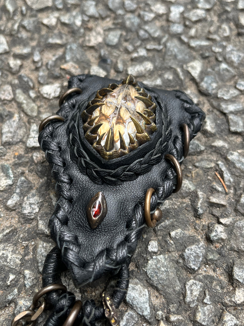 Smoky Quartz & Metal Claw inlays Wallet Chain[1-of-1]