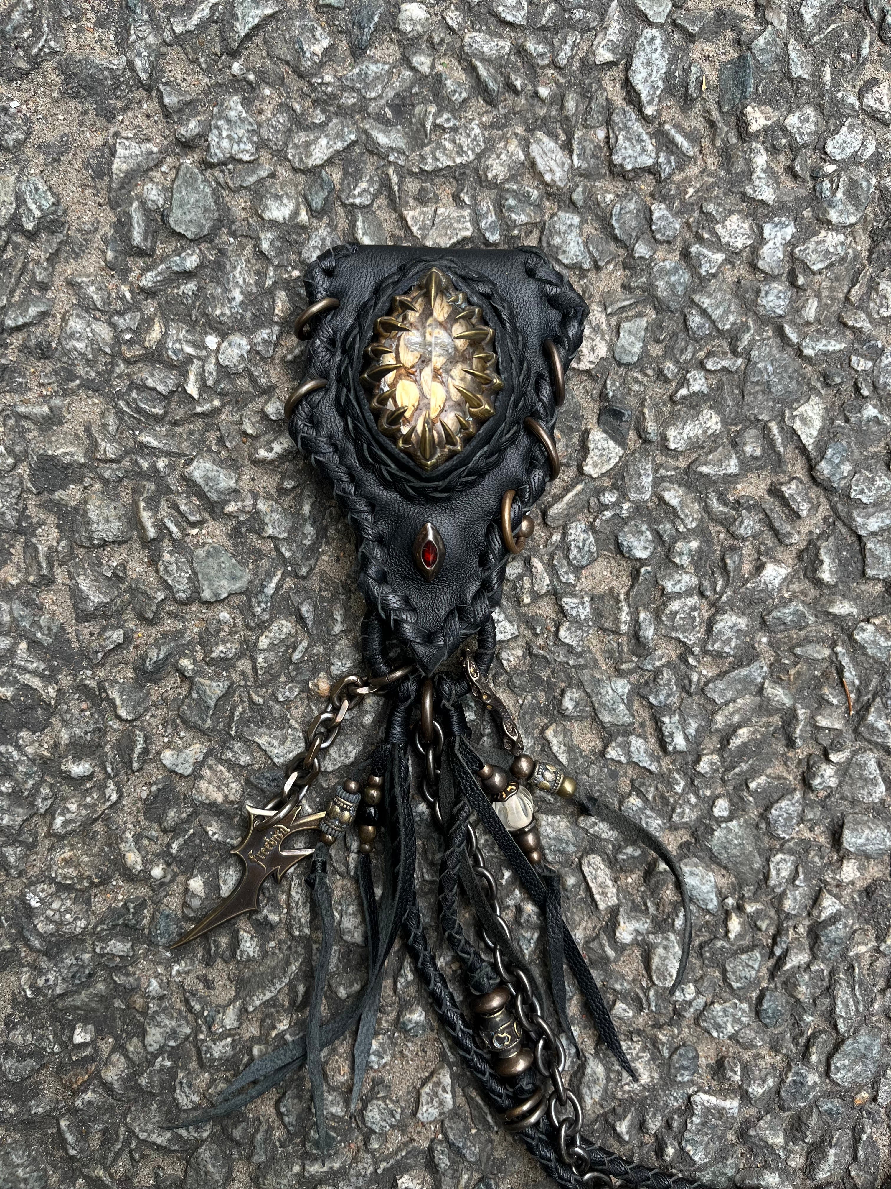 Smoky Quartz & Metal Claw inlays Wallet Chain[1-of-1]