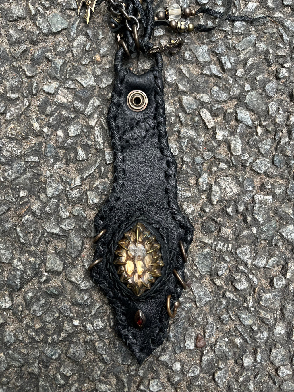 Smoky Quartz & Metal Claw inlays Wallet Chain[1-of-1]