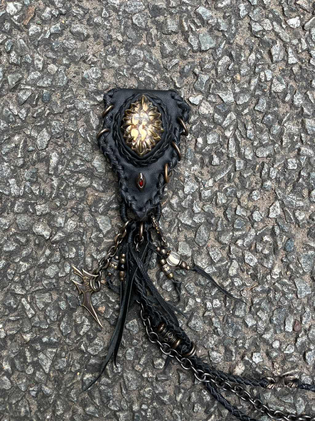 Smoky Quartz & Metal Claw inlays Wallet Chain[1-of-1]