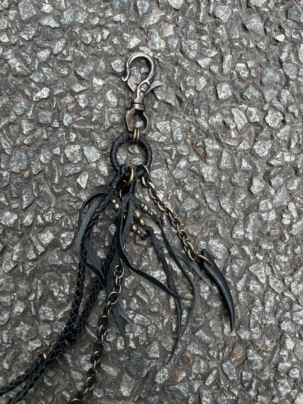 Smoky Quartz & Metal Claw inlays Wallet Chain[1-of-1]