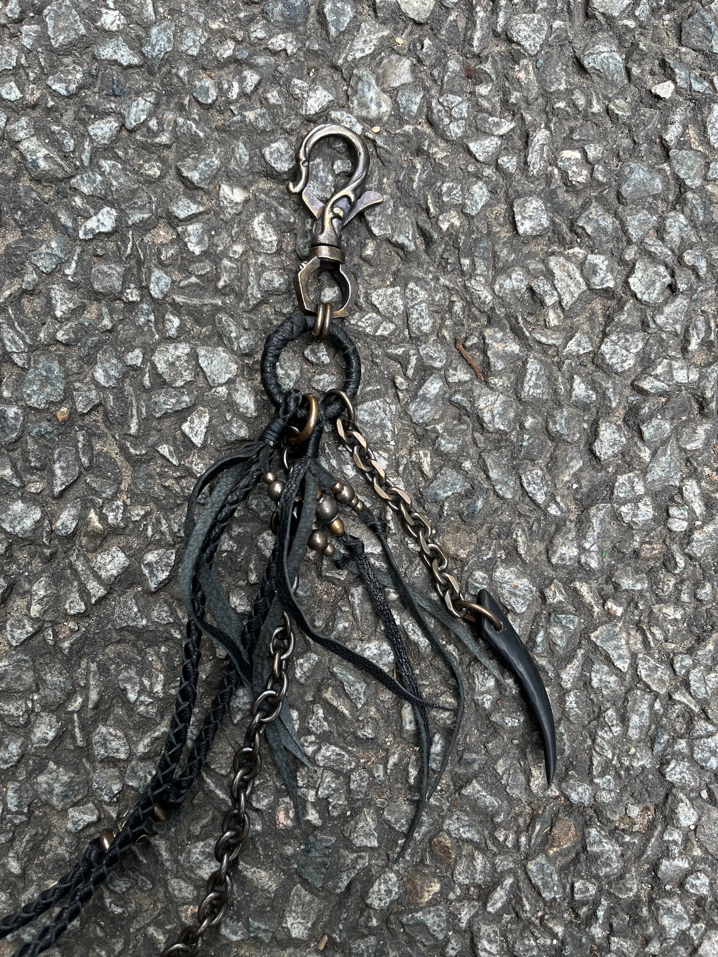 Smoky Quartz & Metal Claw inlays Wallet Chain[1-of-1]