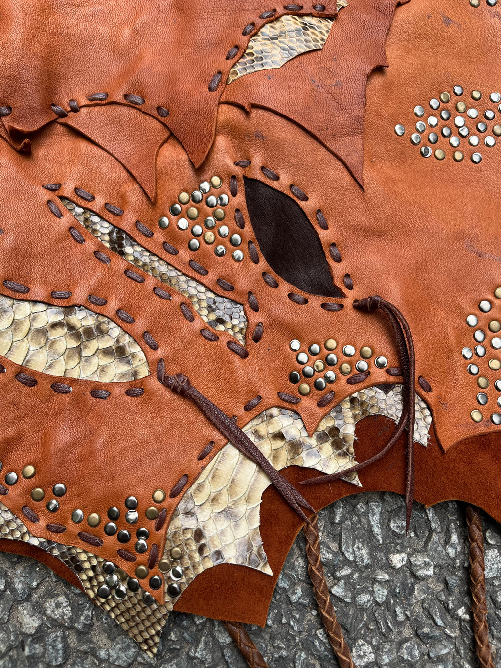 Tribal Totem Patchwork Leather Skirt  [1-of-1]