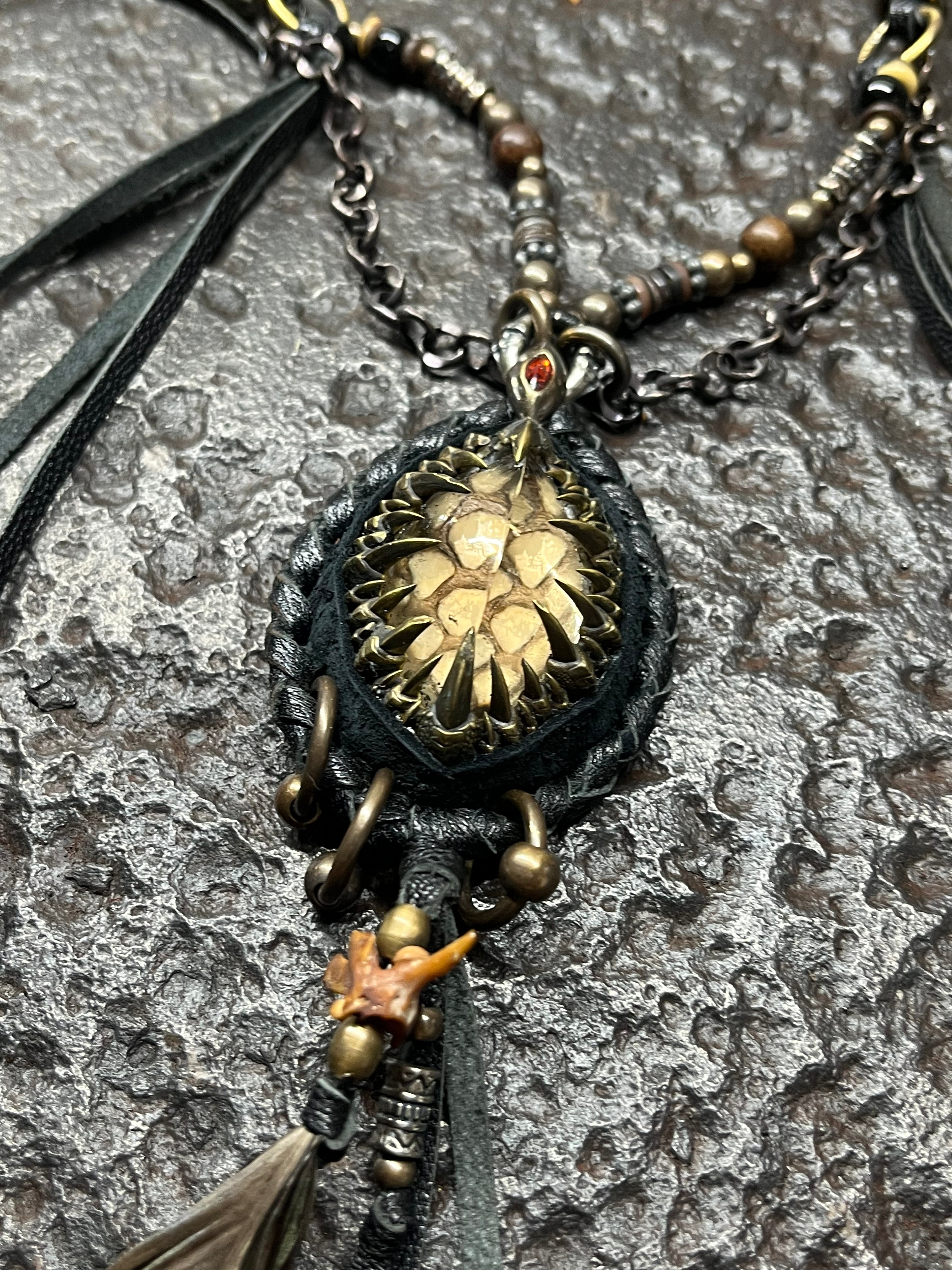 Smoky Quartz & Metal Claw Inlays Necklace [1-of-1]