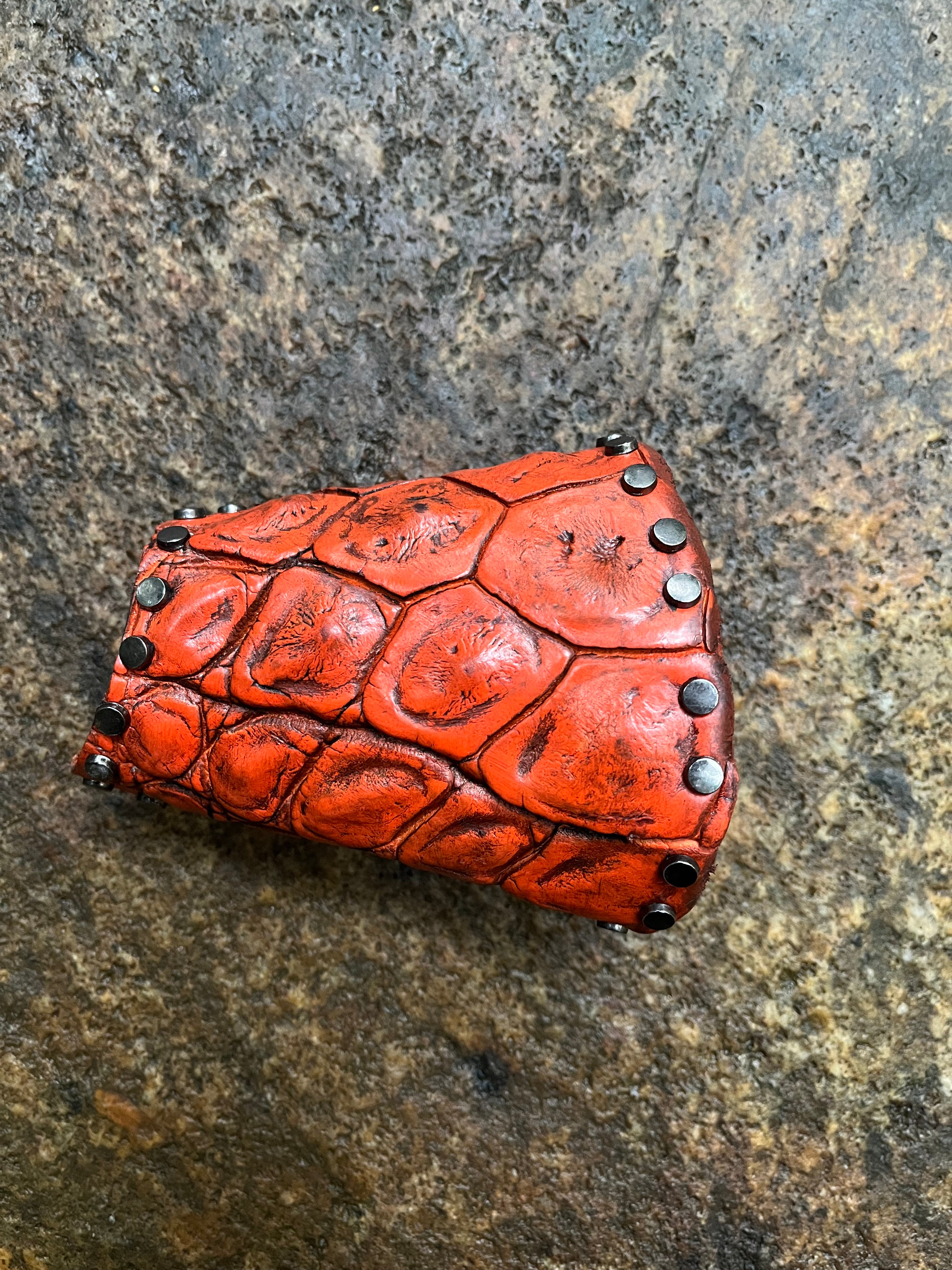 Mexican Coin & Exotic Crocodile Bracelet