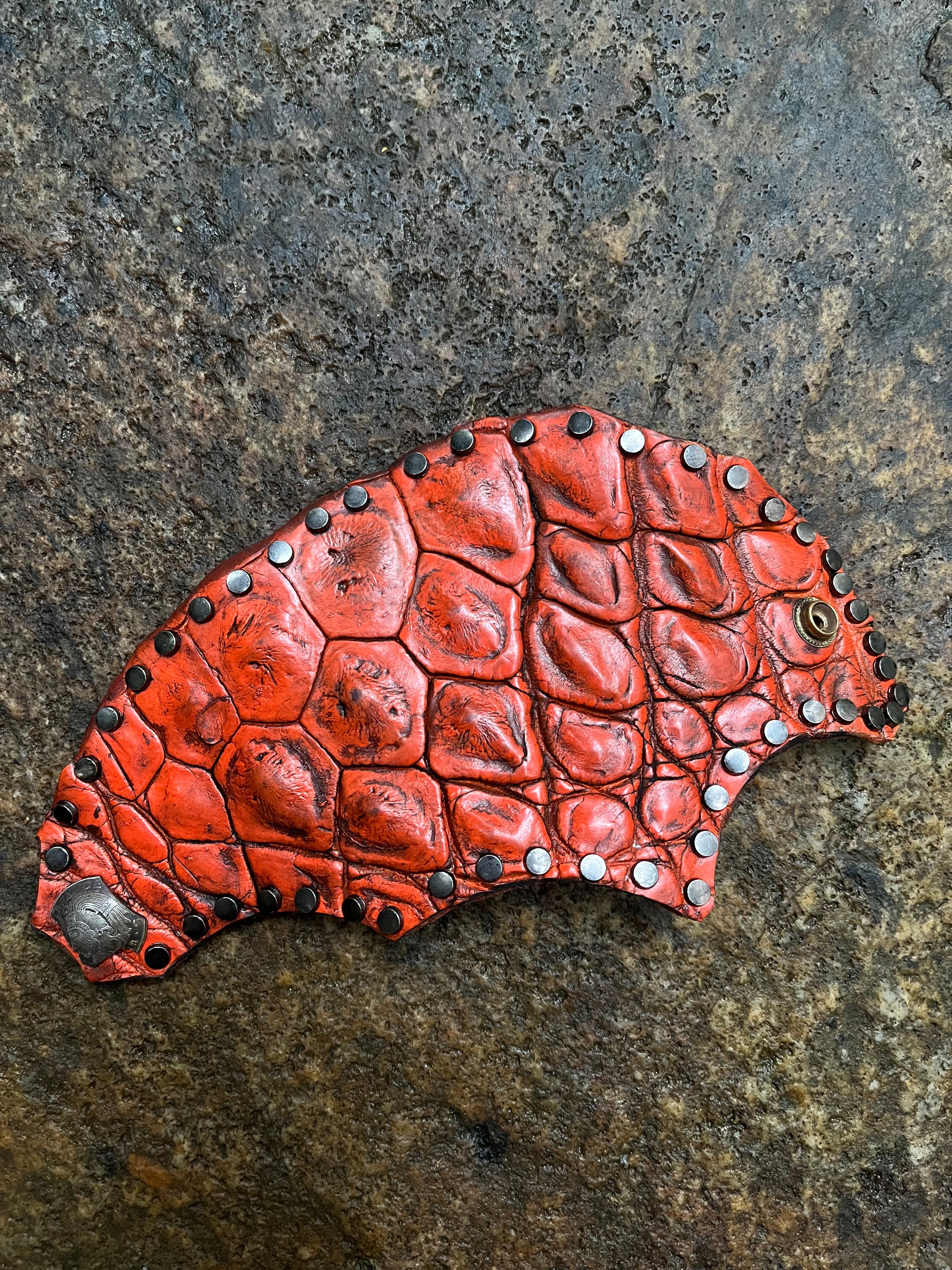 Mexican Coin & Exotic Crocodile Bracelet