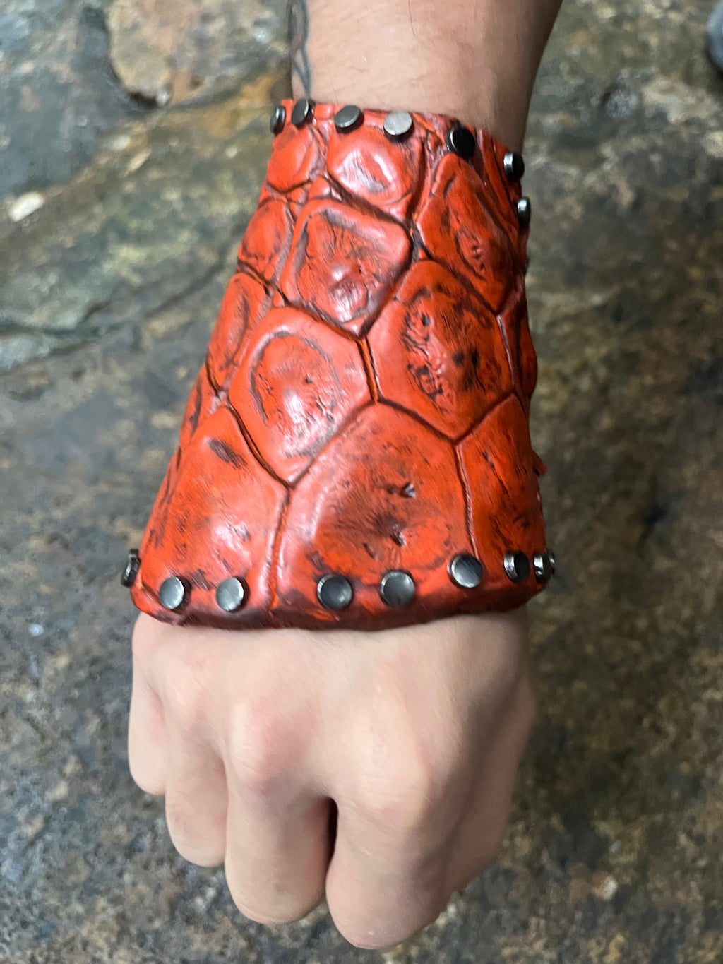 Mexican Coin & Exotic Crocodile Bracelet
