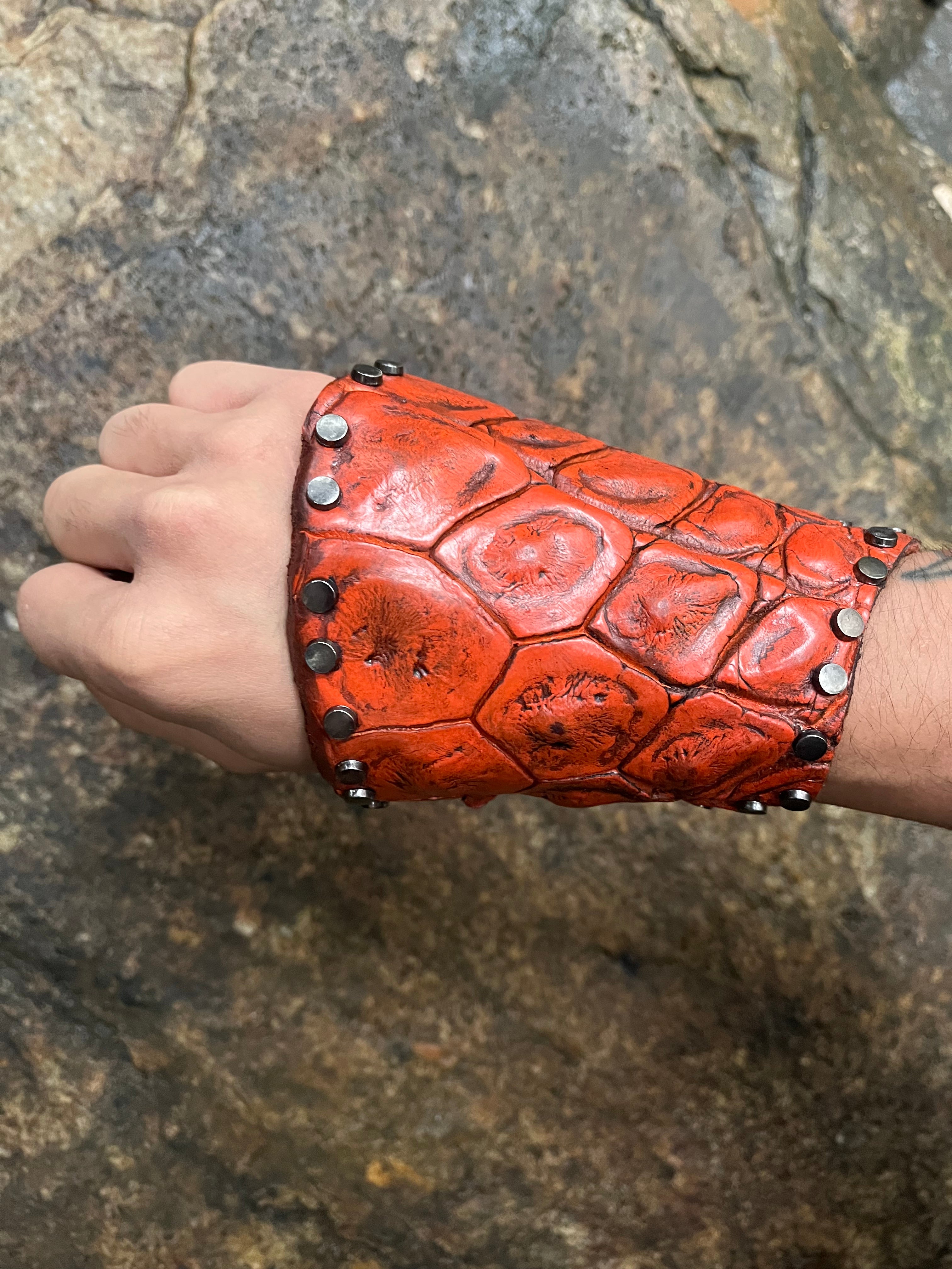 Mexican Coin & Exotic Crocodile Bracelet