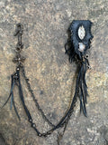 Clear Quartz & Cobra Skin Wallet Chain