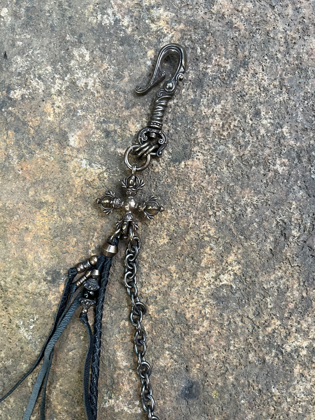 Clear Quartz & Cobra Skin Wallet Chain
