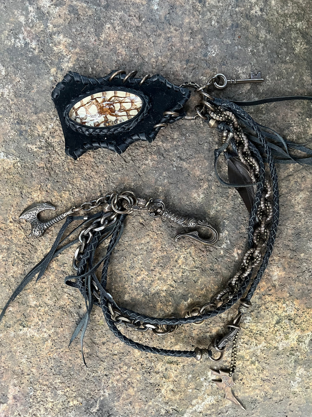 Spider & Cobra Skin Walletchain