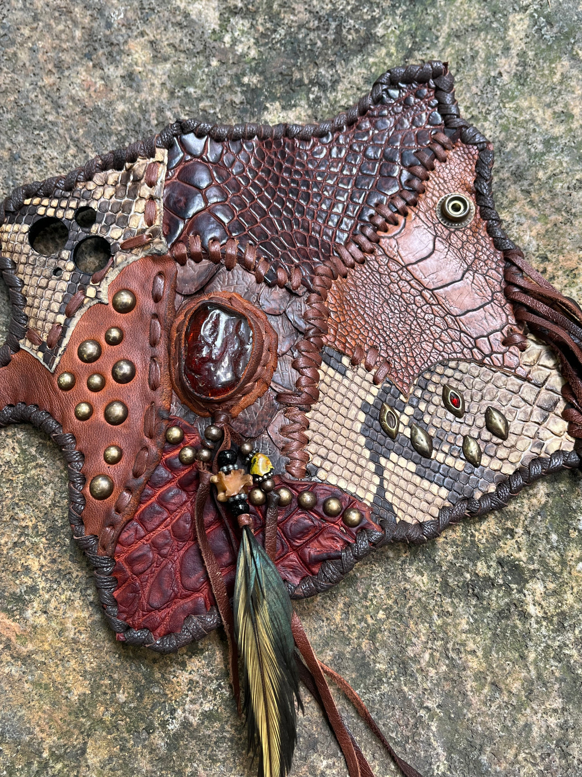 Exotic leather phone case