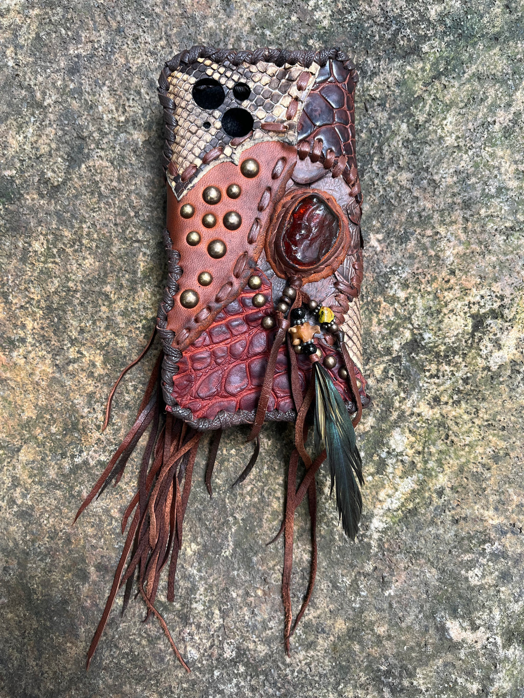 Exotic leather phone case