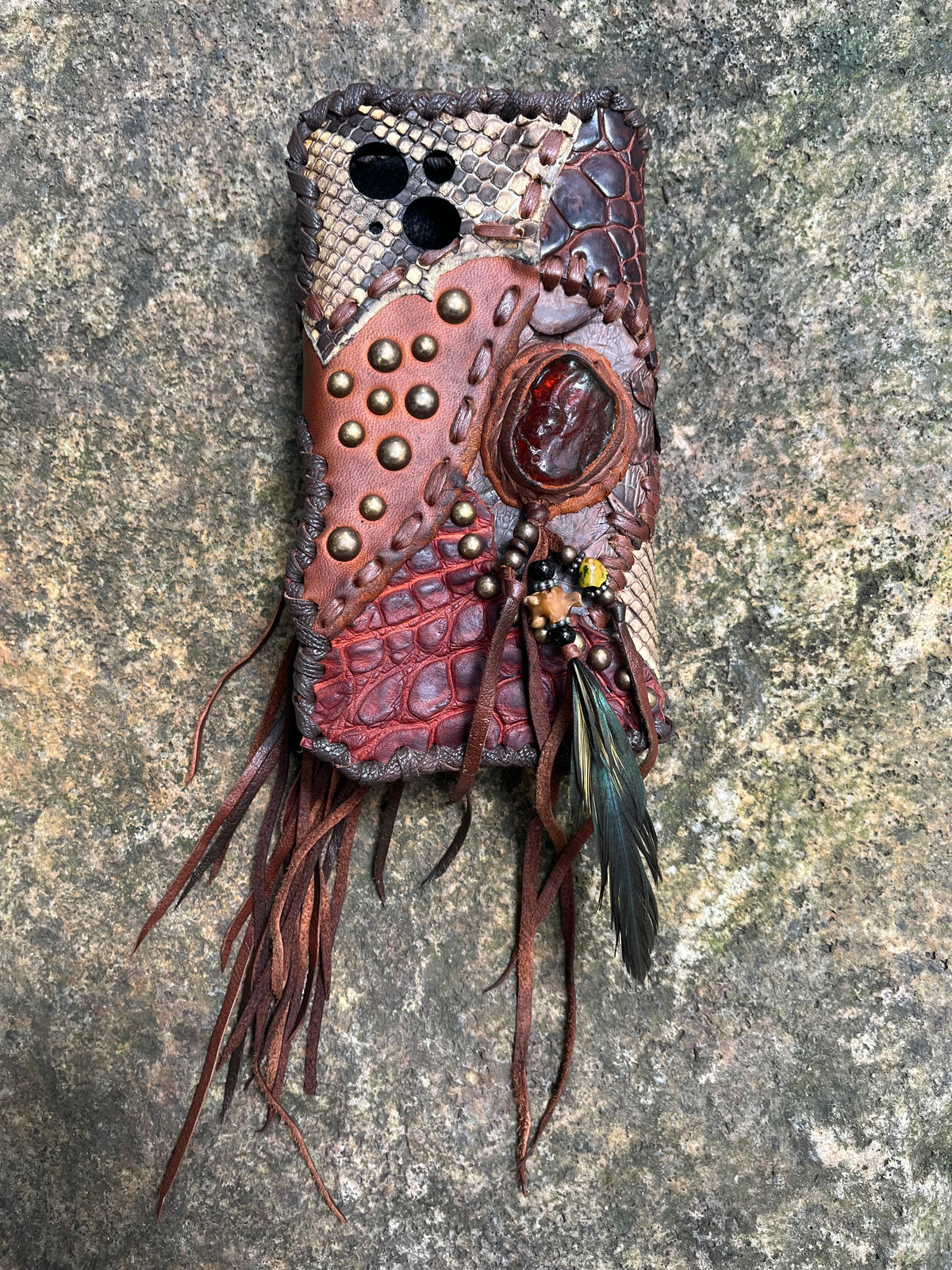 Exotic leather phone case