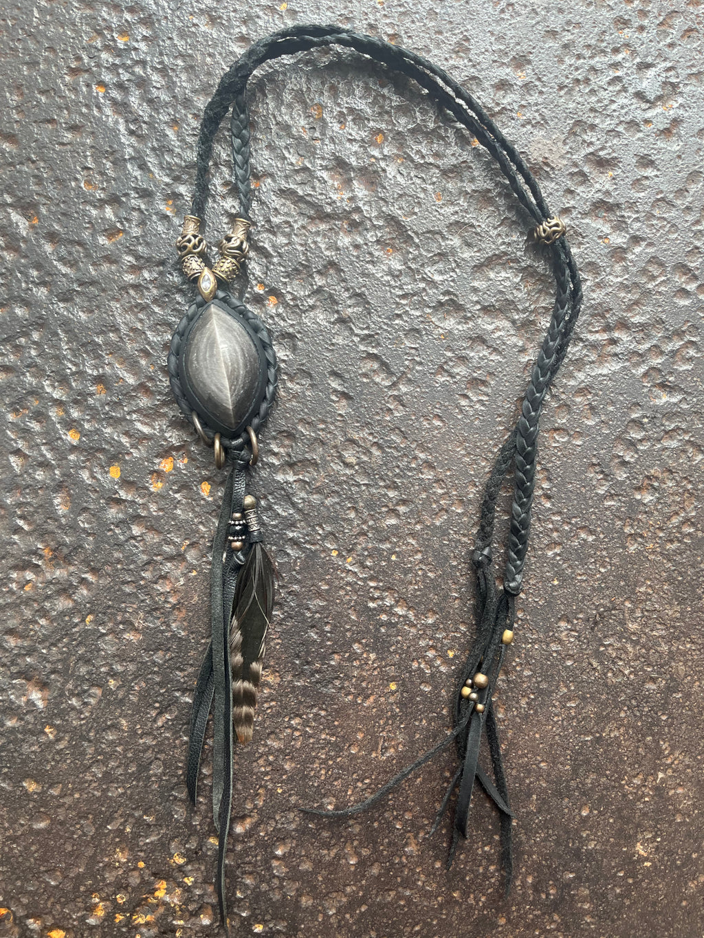 Silver Obsidian Necklace