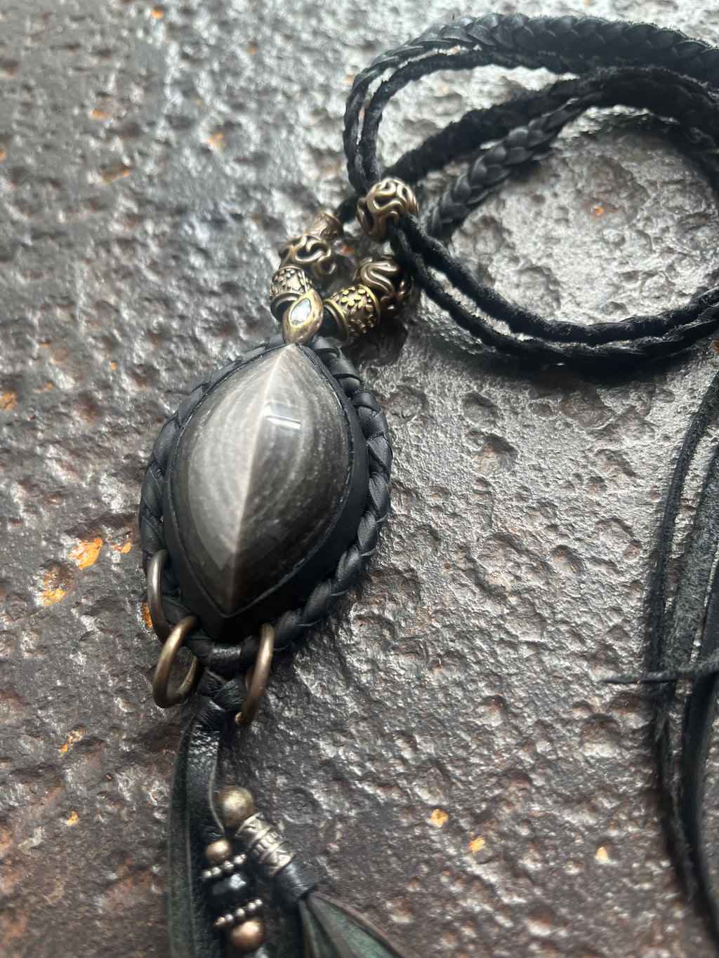Silver Obsidian Necklace