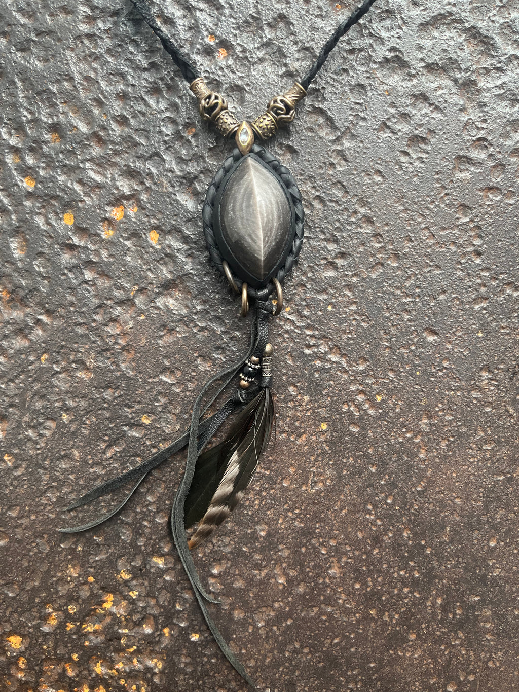 Silver Obsidian Necklace