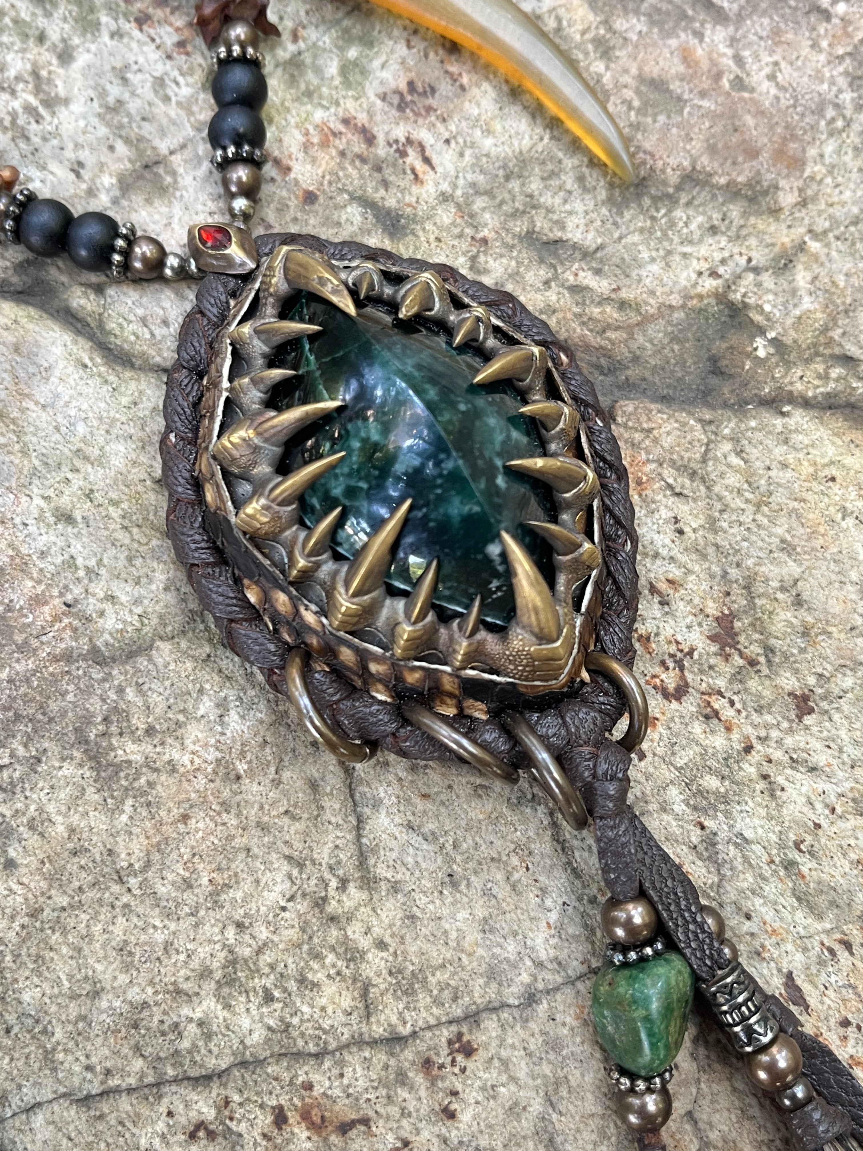 'Prickle of Jade' Necklace - Brown [1-of-1]