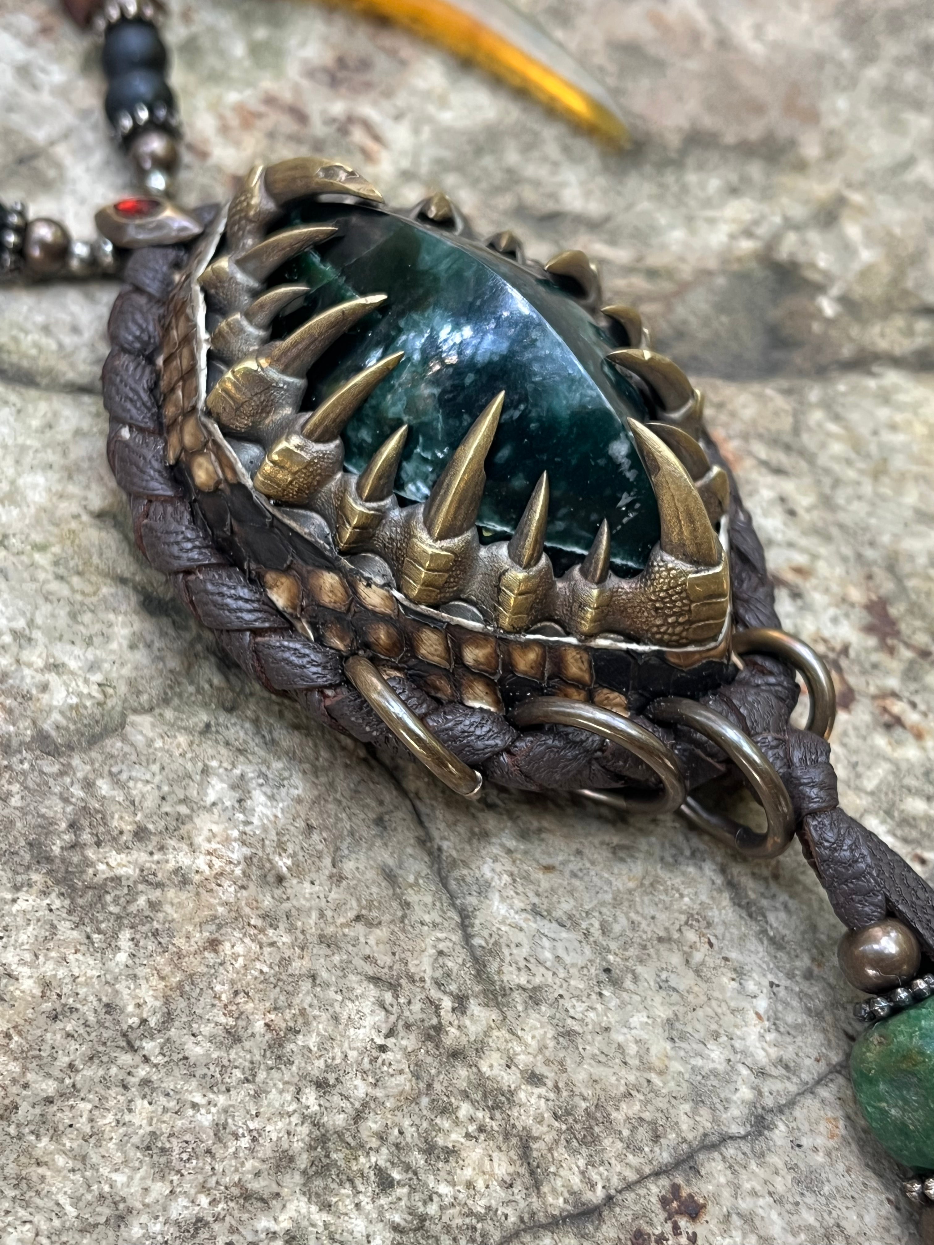 'Prickle of Jade' Necklace - Brown [1-of-1]