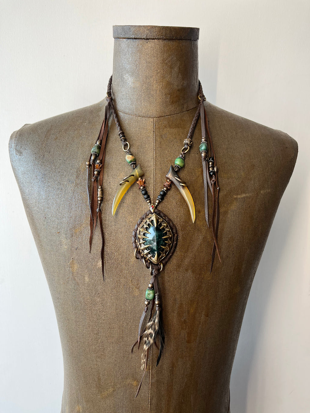 'Prickle of Jade' Necklace - Brown [1-of-1]