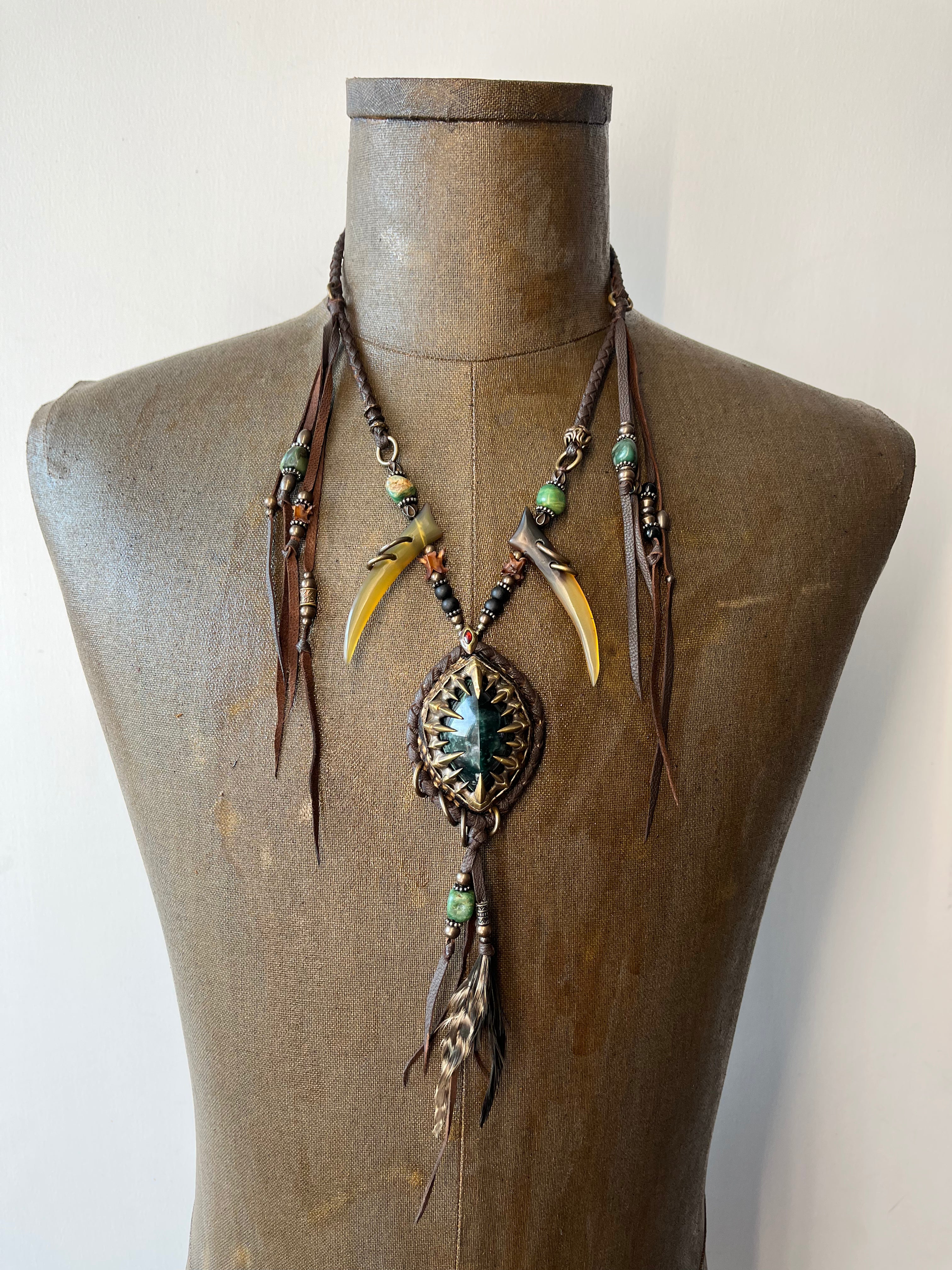 'Prickle of Jade' Necklace - Brown [1-of-1]