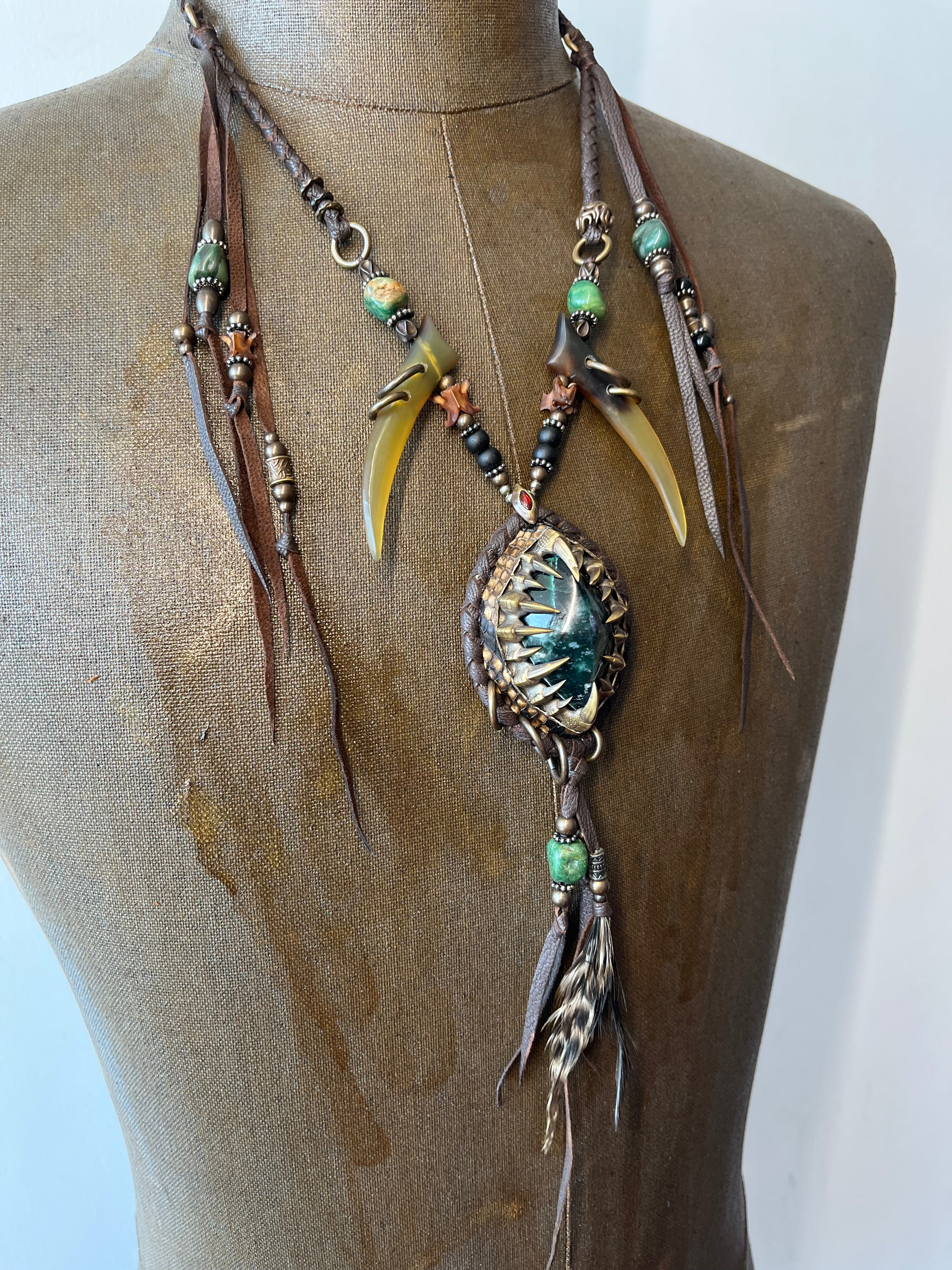 'Prickle of Jade' Necklace - Brown [1-of-1]