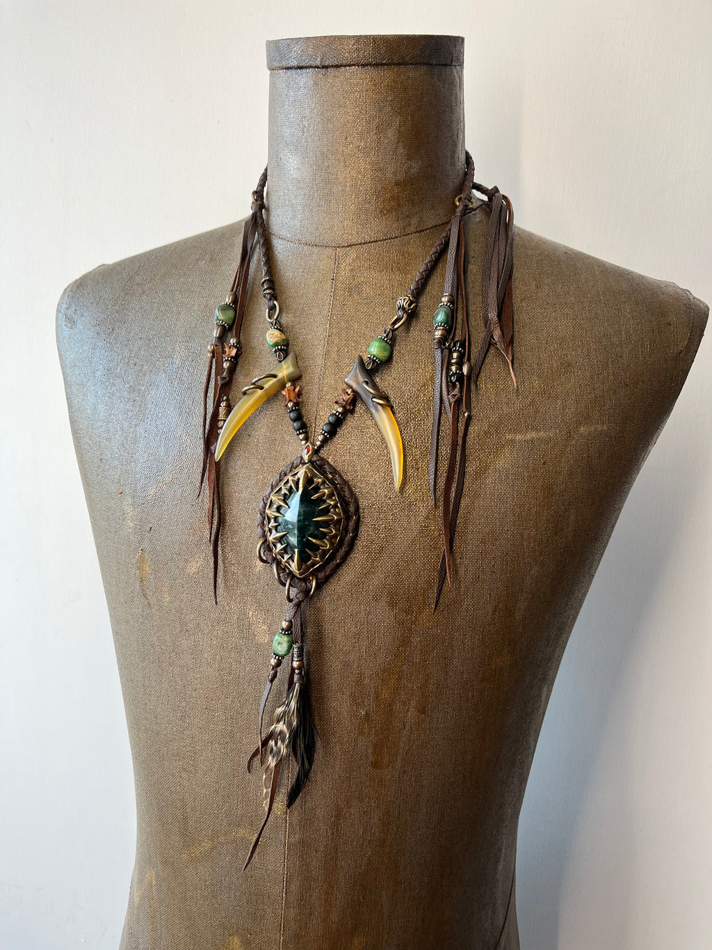'Prickle of Jade' Necklace - Brown [1-of-1]
