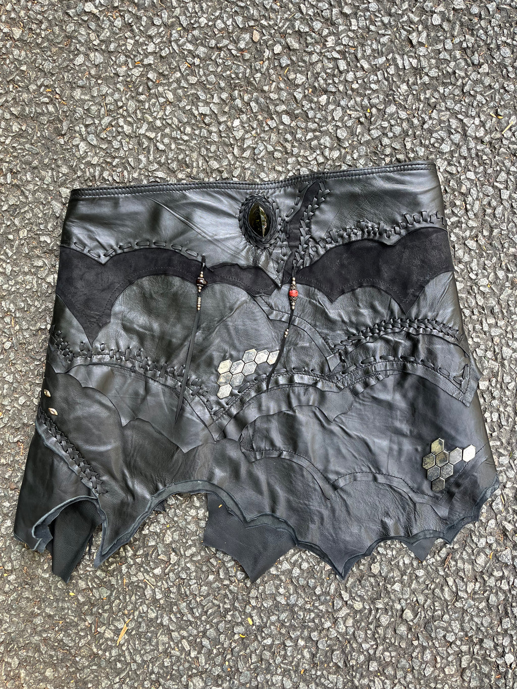 Snake Trace Leather Skirt  [1-of-1]