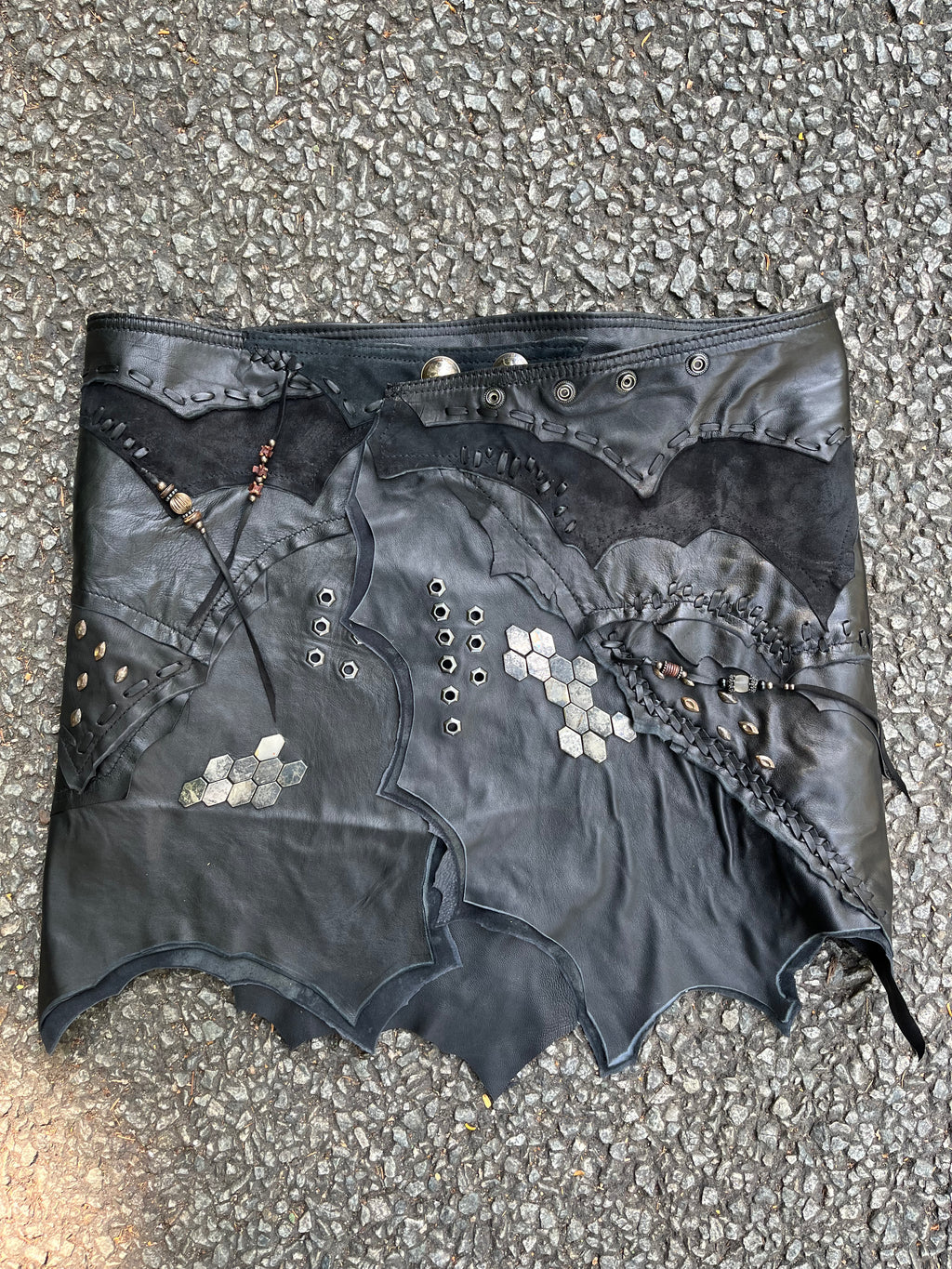 Snake Trace Leather Skirt  [1-of-1]