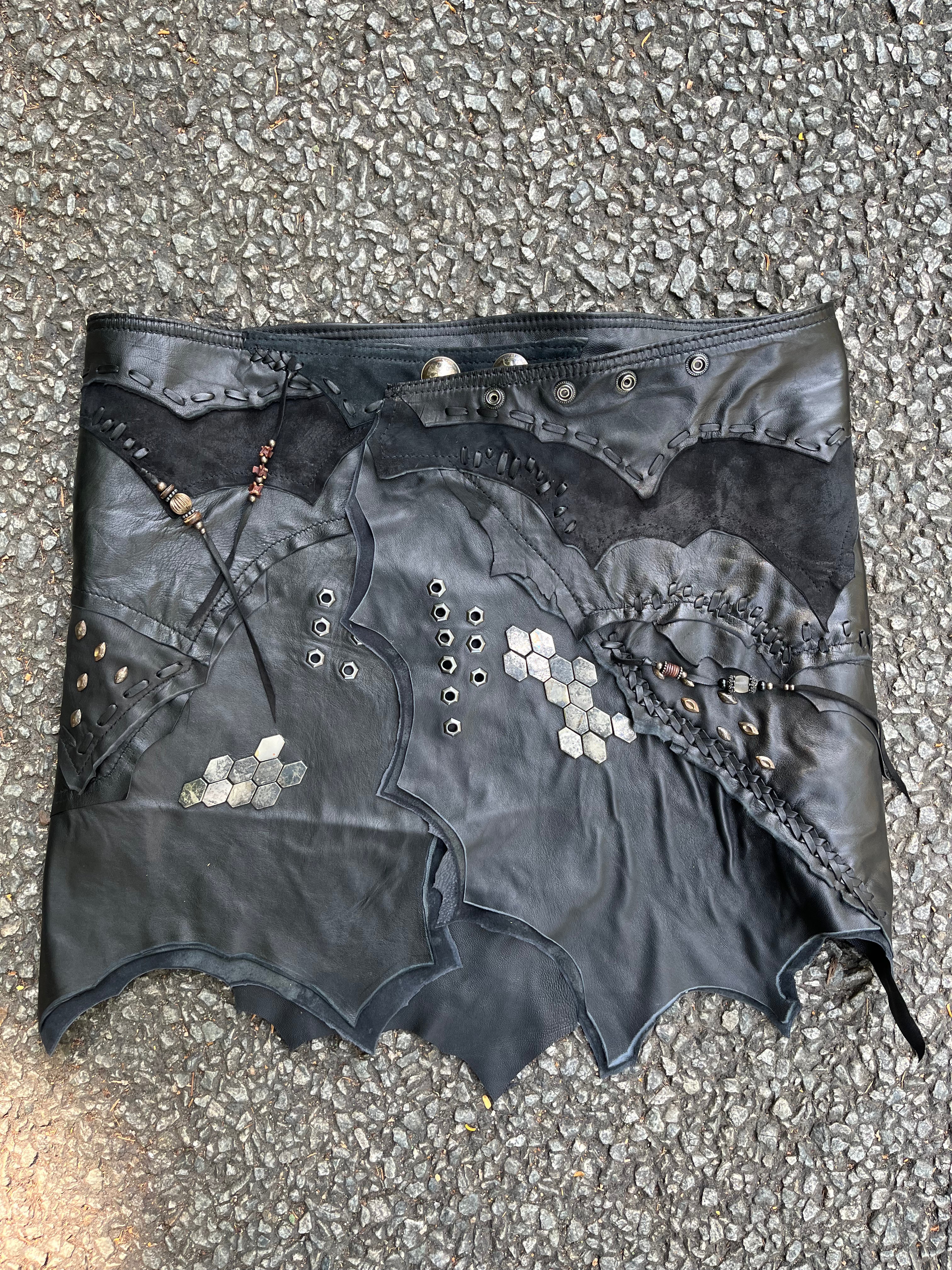 Snake Trace Leather Skirt  [1-of-1]