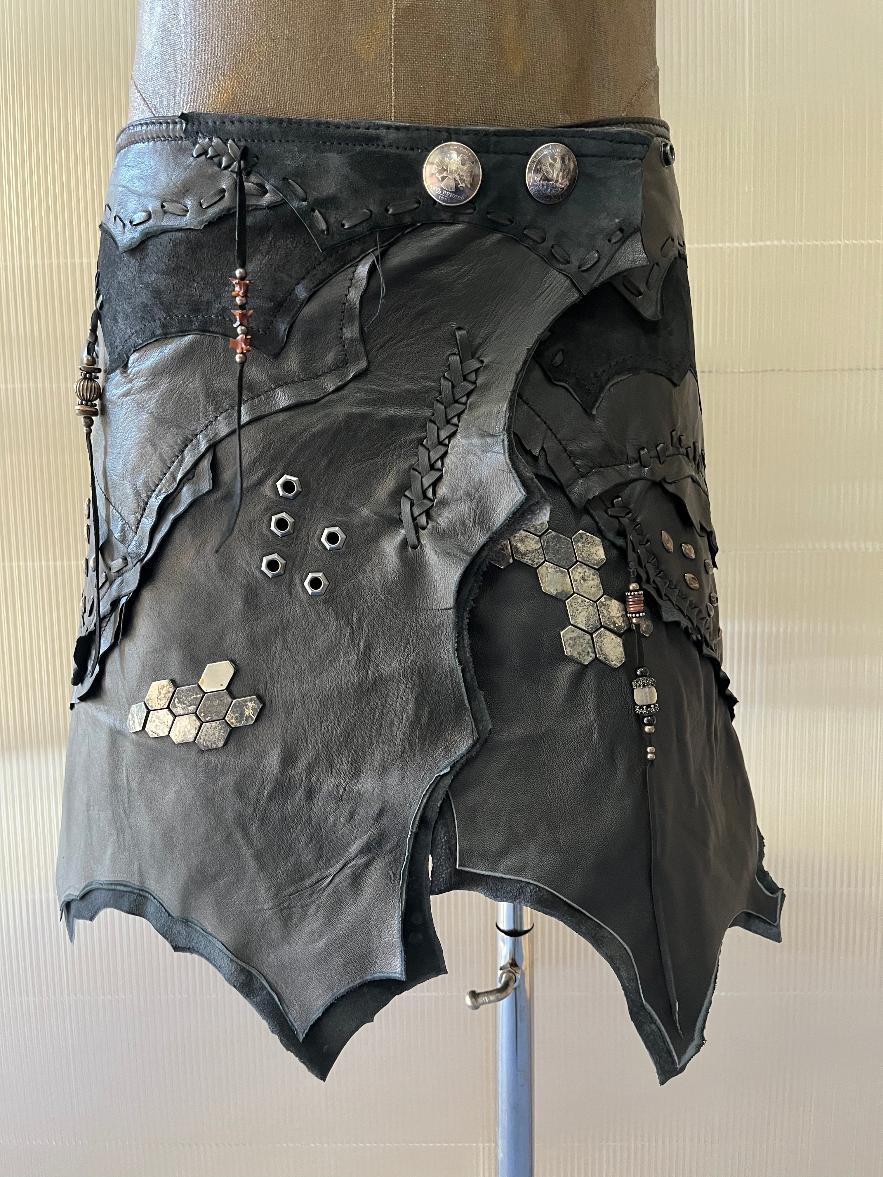 Snake Trace Leather Skirt  [1-of-1]