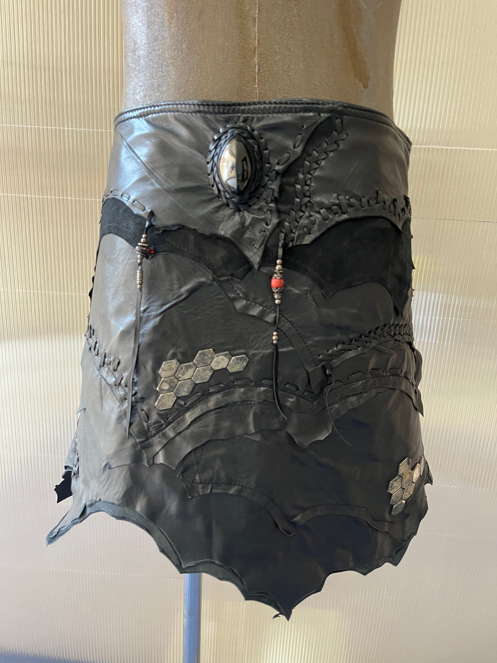 Snake Trace Leather Skirt  [1-of-1]