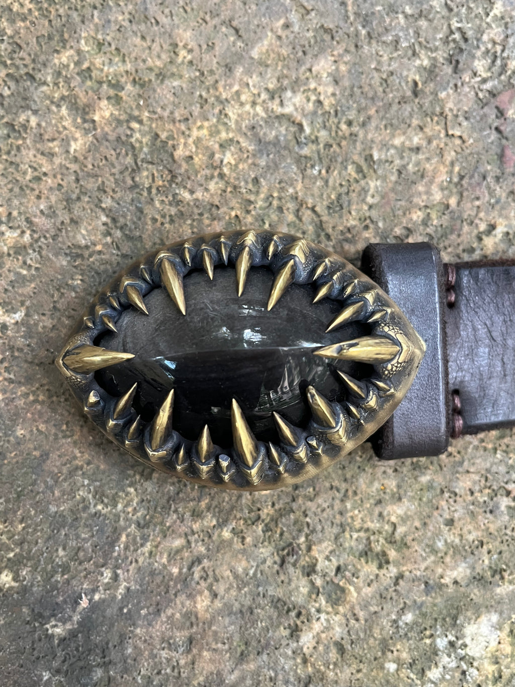 Silver Sheen Obsidian Brass Handcrafted Belt, Full Set [1-of-1]